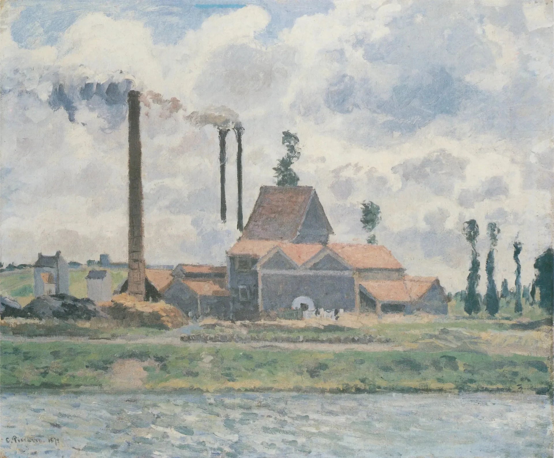 Usine à Saint-Ouen-l'Aumône - Camille Pissarro image 1 copie peinte à la main à l’huile