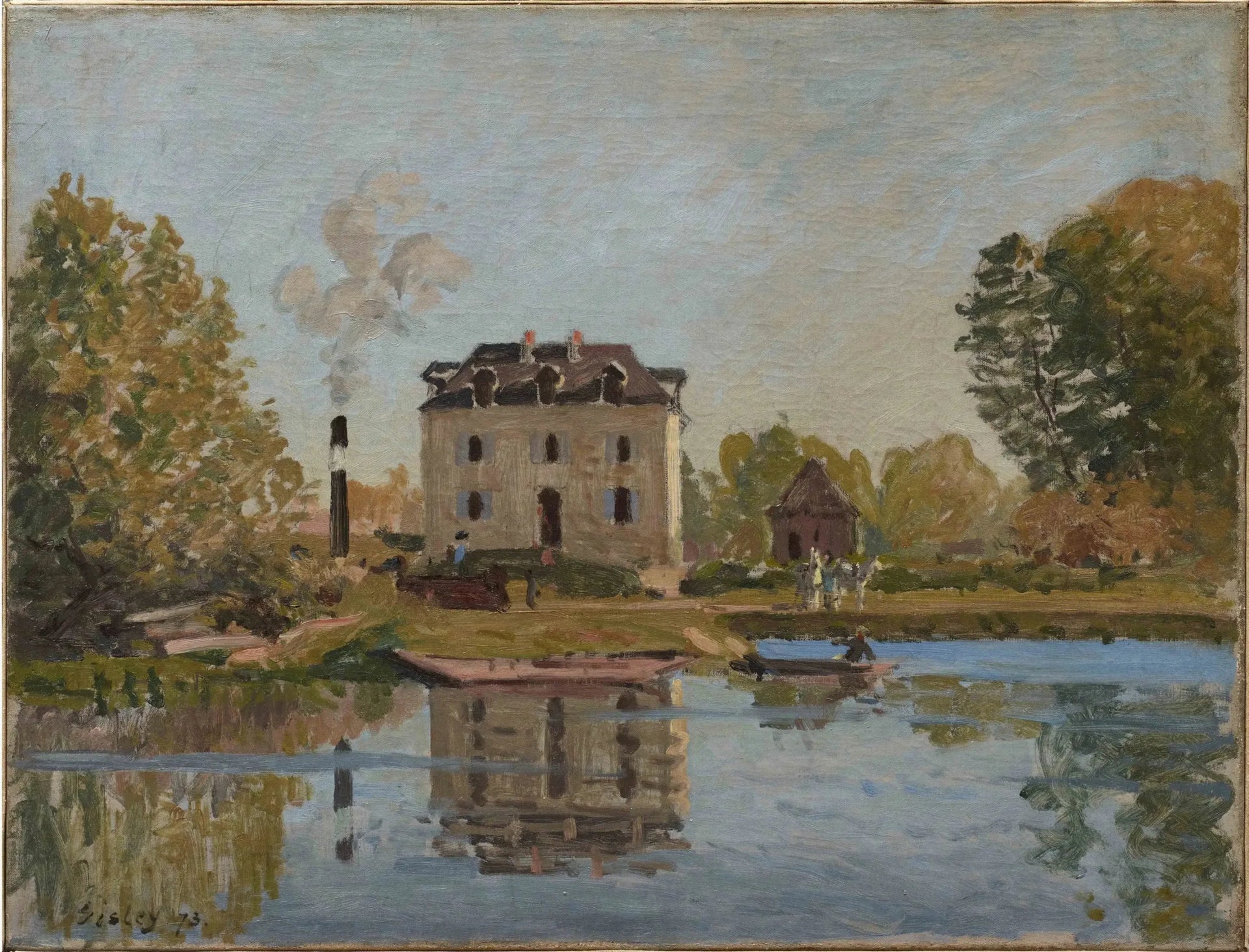 Usine sur les bords de la Seine, Bougival - Alfred Sisley image 1 reproduction réalisée par Alpha Reproduction