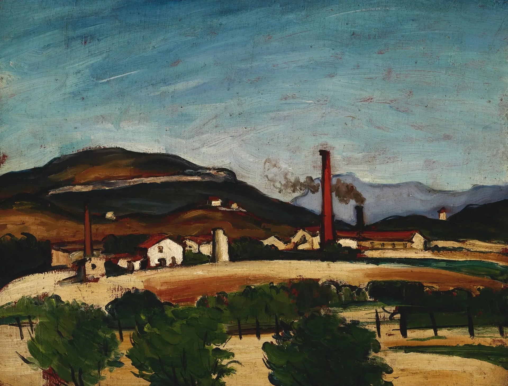 Usines près du Mont de Cengle - Paul Cézanne image 1 reproduction réalisée par Alpha Reproduction