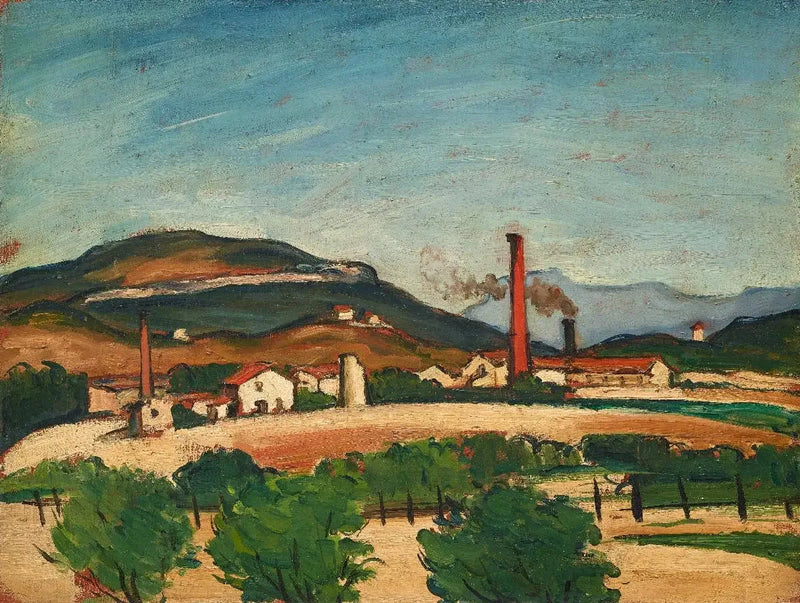 Usines près du Mont de Cengle - Paul Cézanne
