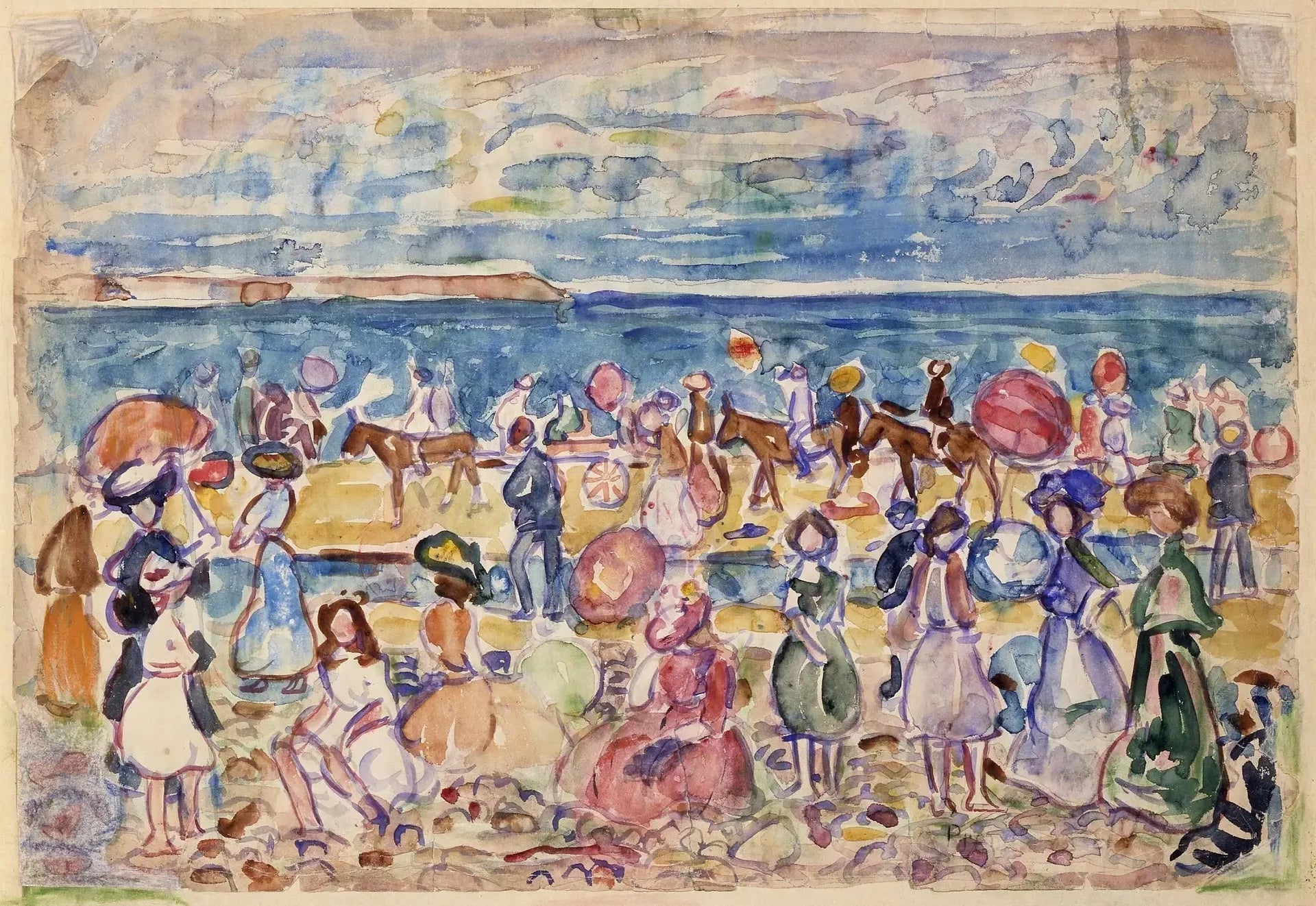 Vacances en Nouvelle-Angleterre - Maurice Prendergast image 1 reproduction artisanale de tableau