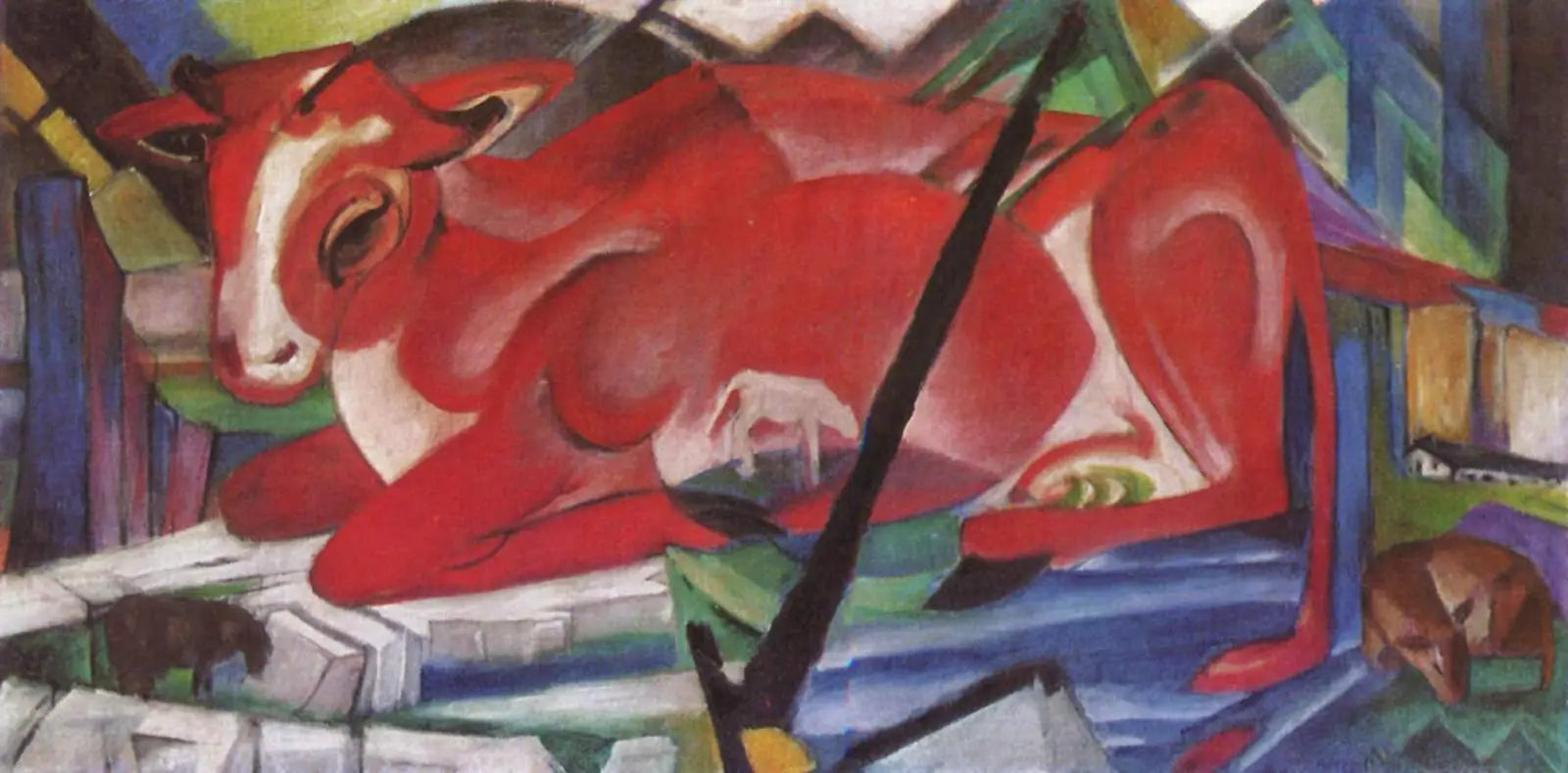 Vache du monde - Franz Marc image 1 reproduction réalisée par Alpha Reproduction