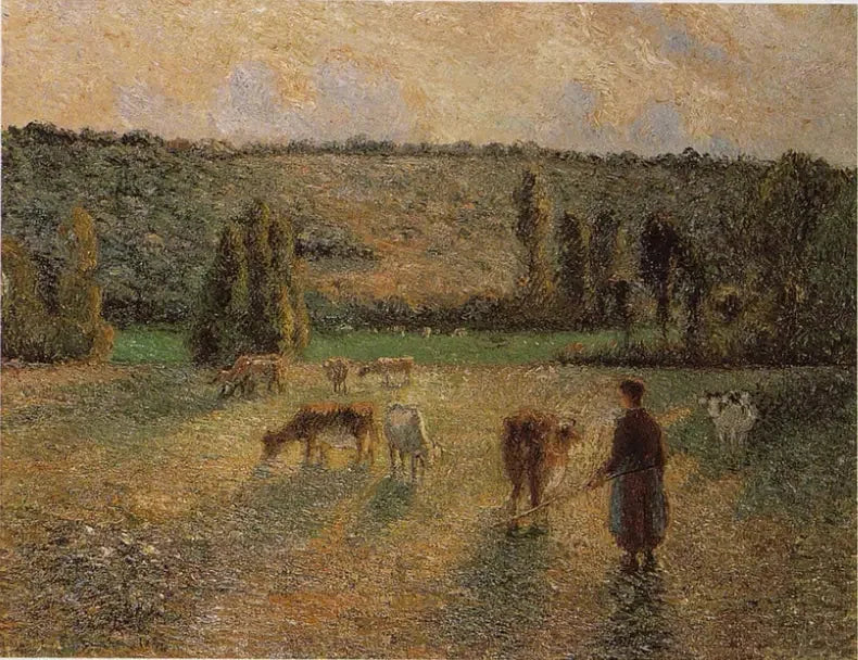 Vachère à Éragny - Camille Pissarro image 1 reproduction d’œuvre d’art à l’huile