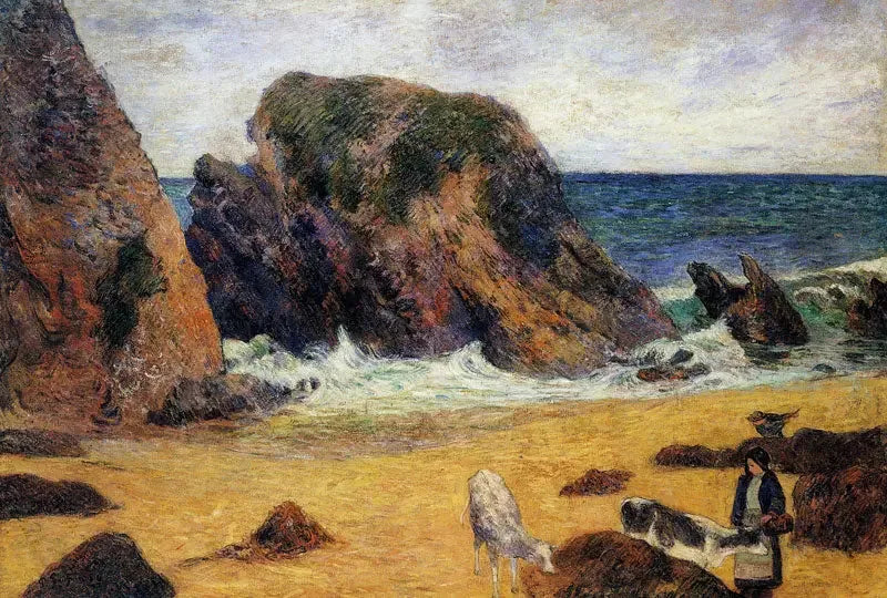Vaches au bord de la mer - Paul Gauguin