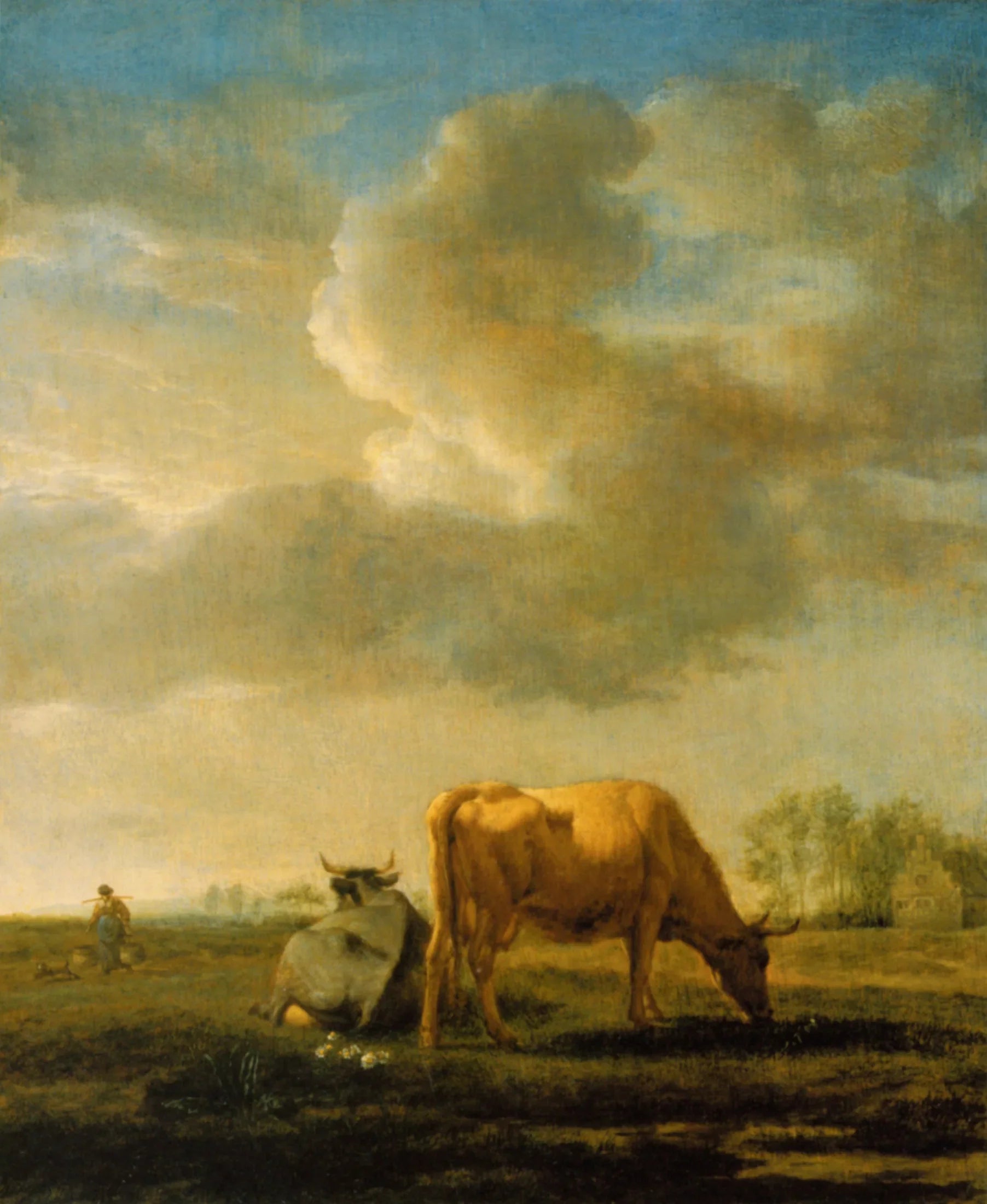 Vaches au pâturage - Adriaen van de Velde image 1 copie peinte à la main à l’huile