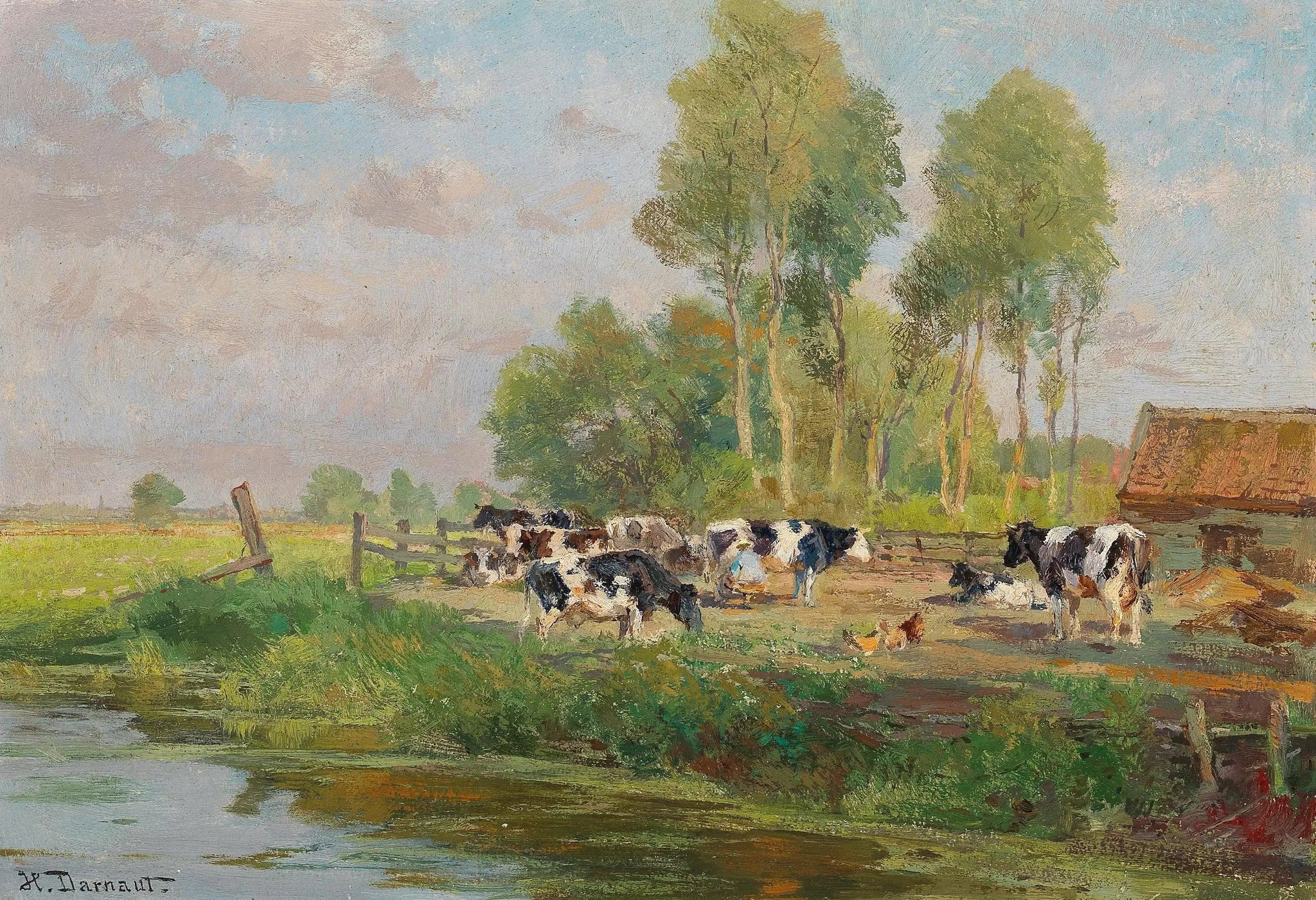 Vaches au pâturage - Hugo Darnaut image 1 reproduction réalisée par Alpha Reproduction