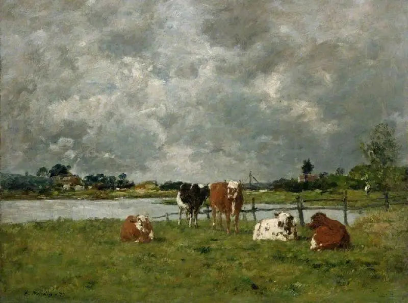 Vaches dans un champ sous un ciel orageux, 1877 - Eugène Boudin