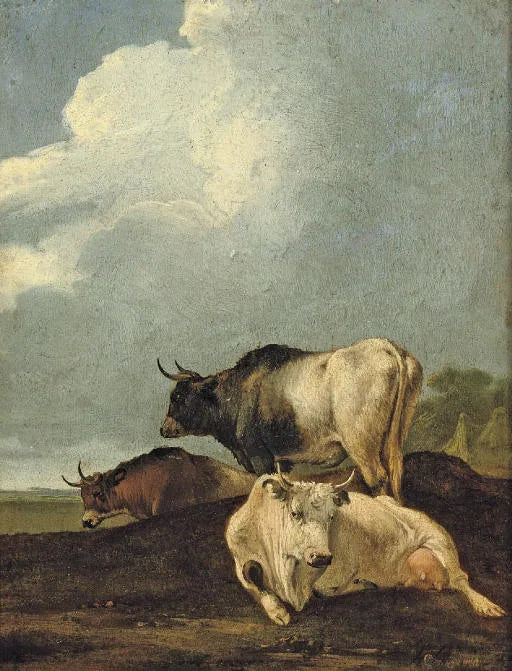 Vaches dans un pré - Adriaen van de Velde image 1 reproduction artisanale de tableau