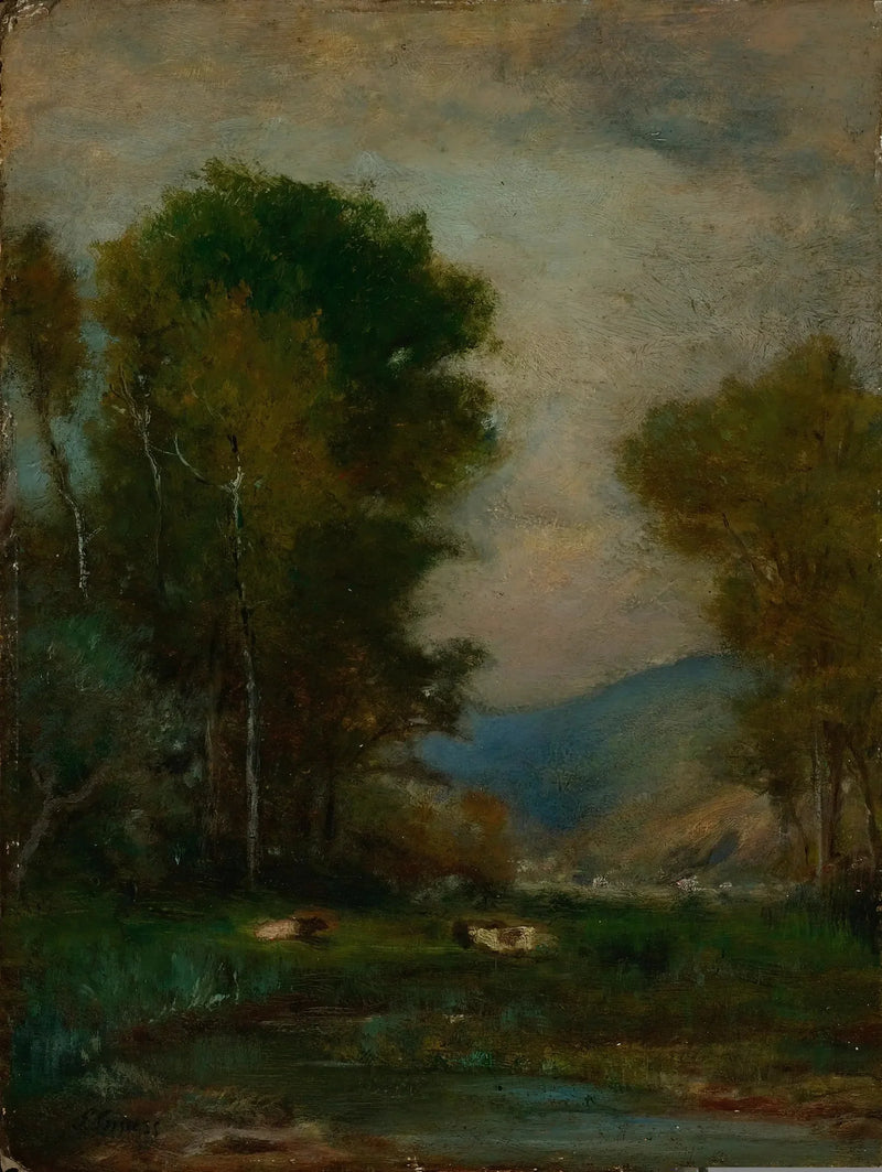 Vaches près d'un ruisseau - George Inness