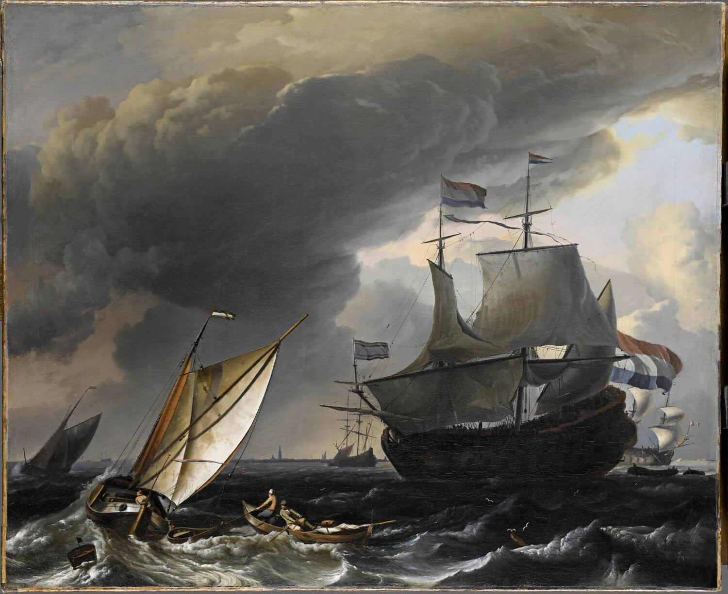 Vaisseaux hollandais sur une mer agitée - Ludolf Backhuysen