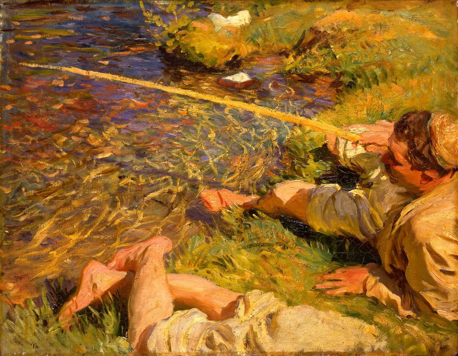 Val d'Aoste : Un homme à la pêche - John Singer Sargent