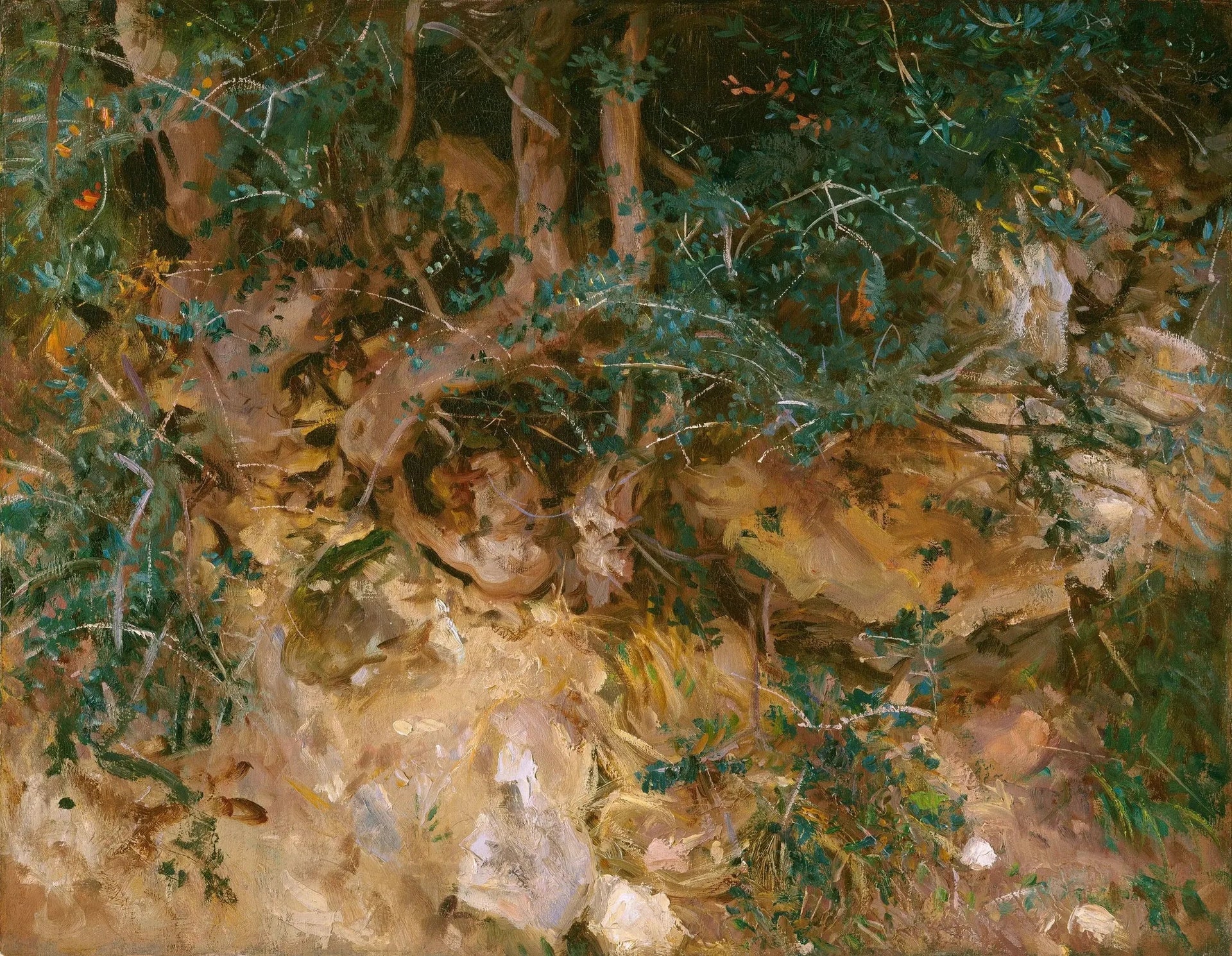 Valdemosa, Majorque : chardons et herbes sur une colline - John Singer Sargent image 1 copie de tableau peinte à la main