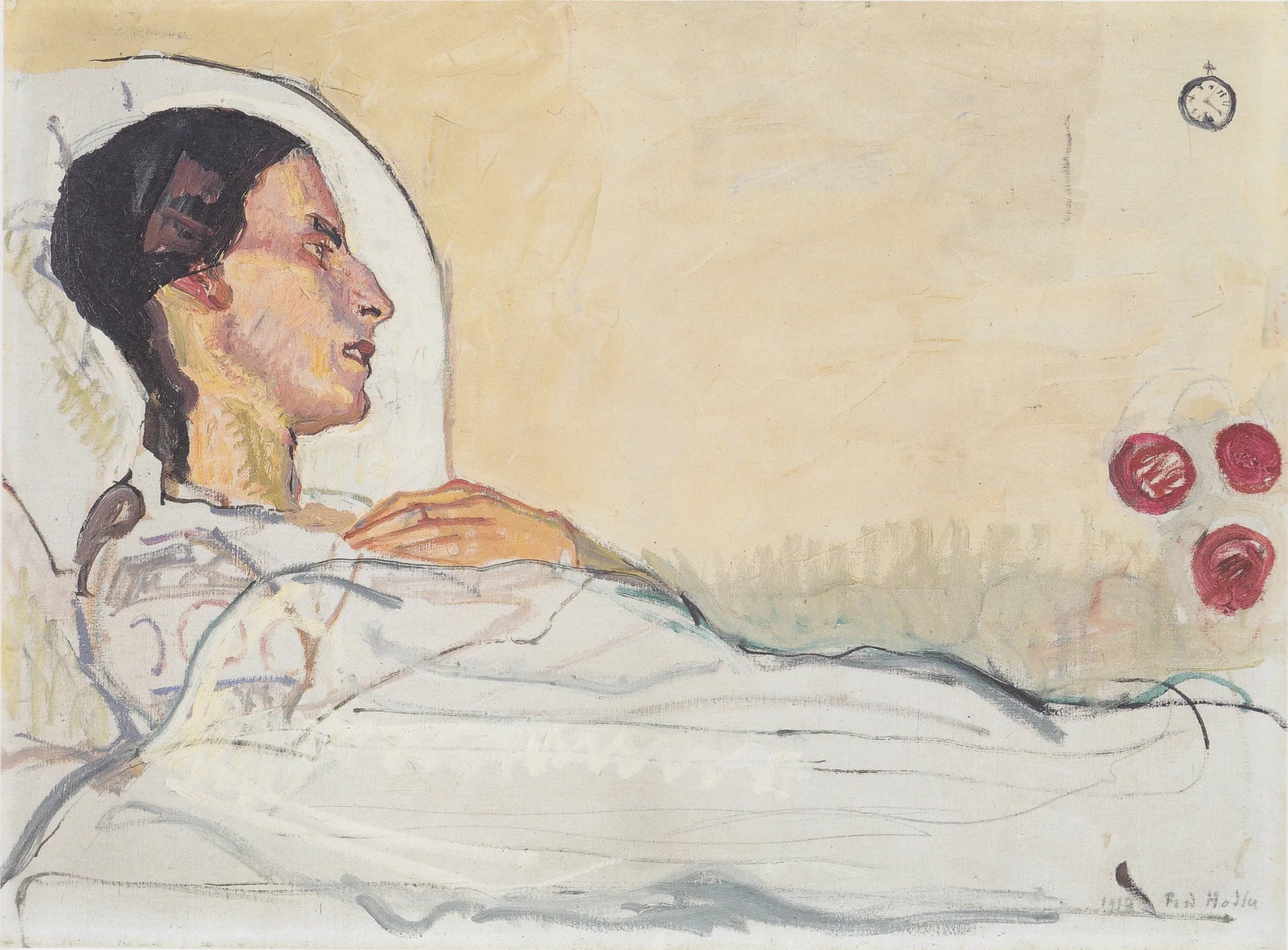 Valentine Godé-Darel im Krankenbett - Ferdinand Hodler image 1 reproduction artisanale de tableau