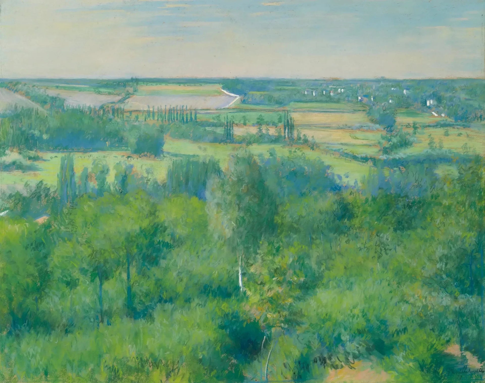 Vallée de l'Yerres - Gustave Caillebotte image 1 reproduction de peinture à l’huile