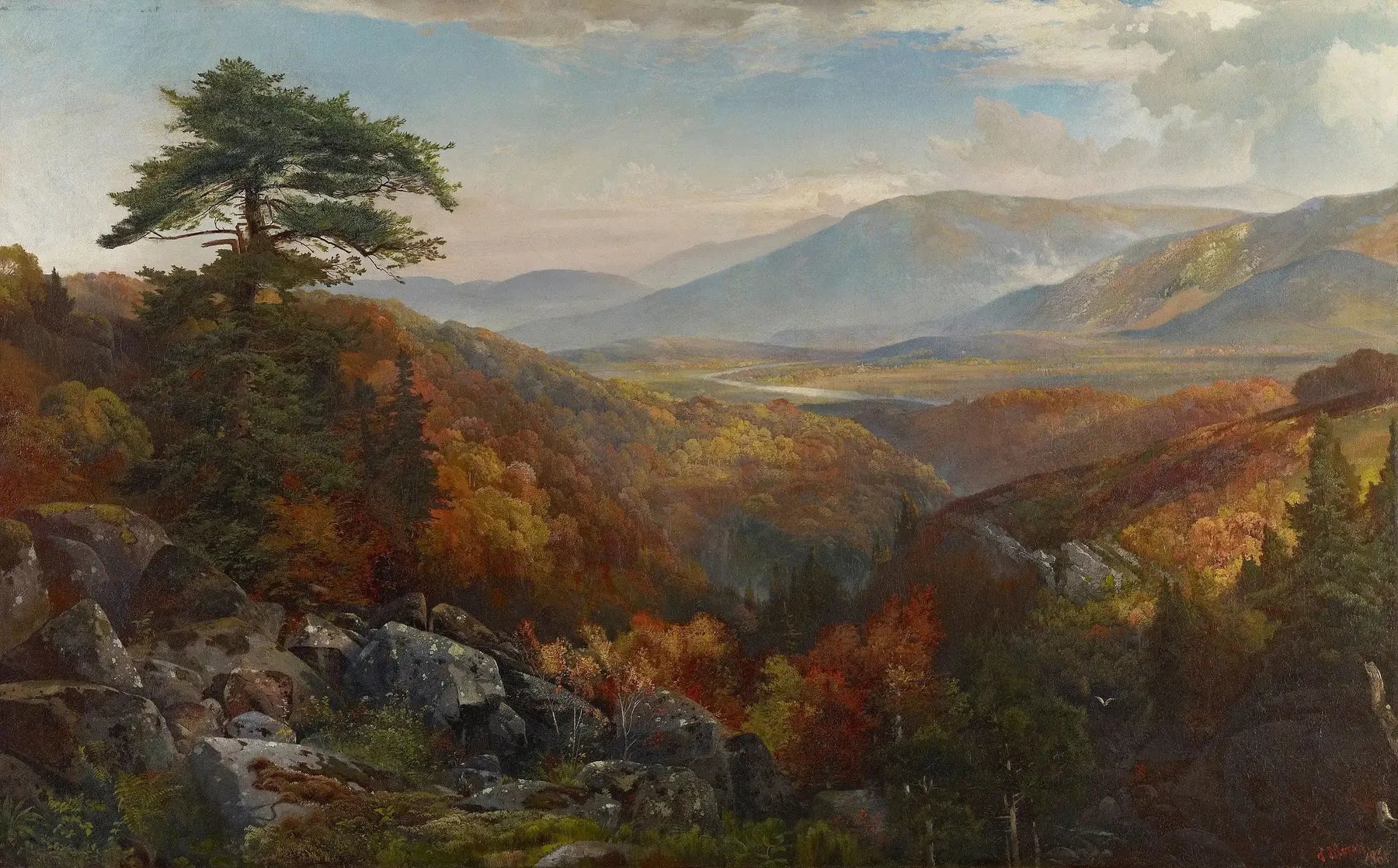Vallée de la Catawissa en automne - Thomas Moran image 1 reproduction artisanale de tableau