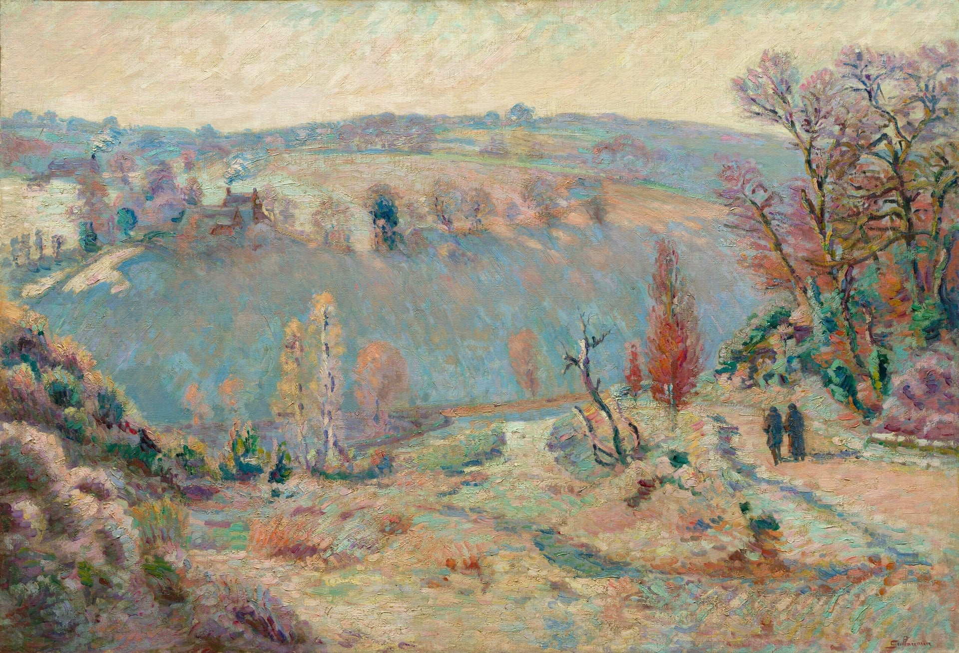 Vallée de la Sédelle à Pont Charraud : Gelée blanche - Armand Guillaumin image 1 reproduction d’œuvre d’art à l’huile