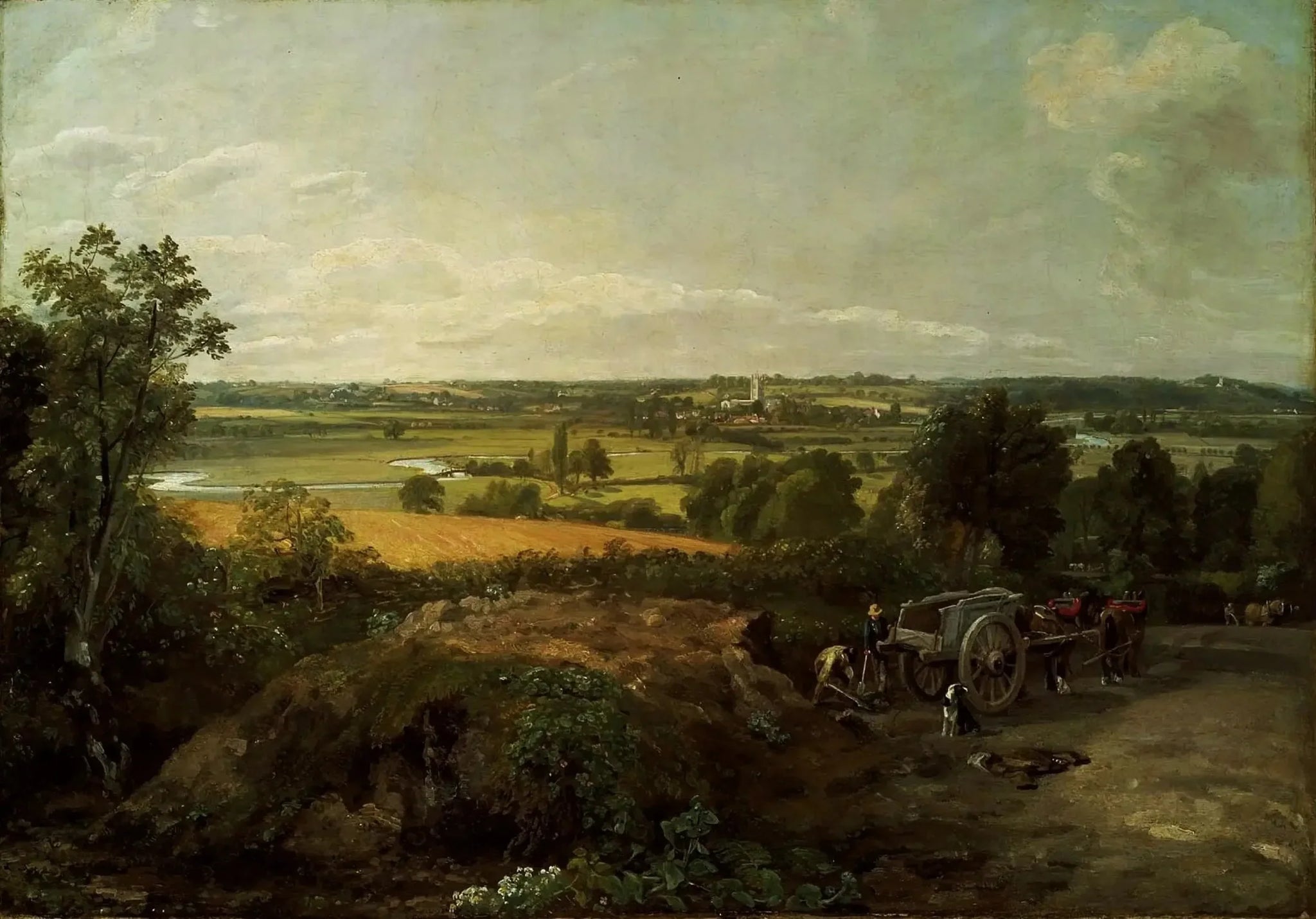 Vallée de la Stour et église de Dedham - John Constable image 1 copie de tableau peinte à la main
