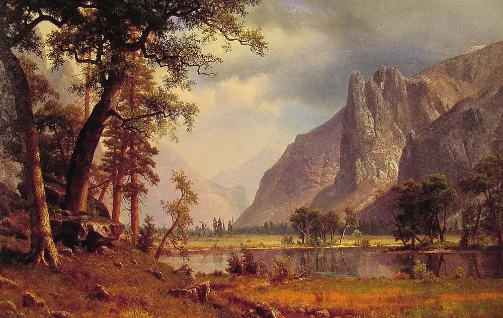 Vallée de Yosemite - Albert Bierstadt image 1 copie peinte à la main à l’huile