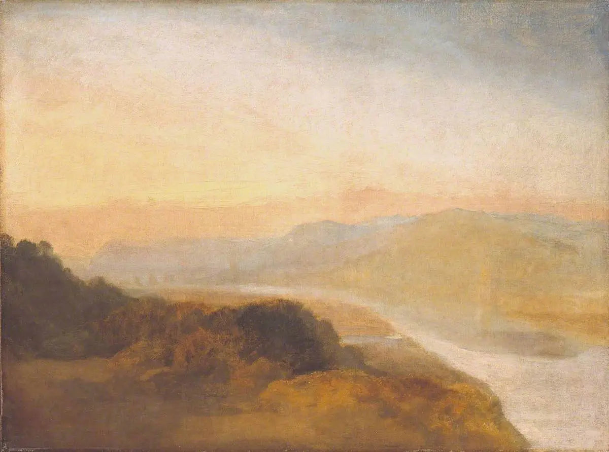 Valley with a Distant Bridge and Tower - J. M. W. Turner image 1 reproduction de peinture à l’huile