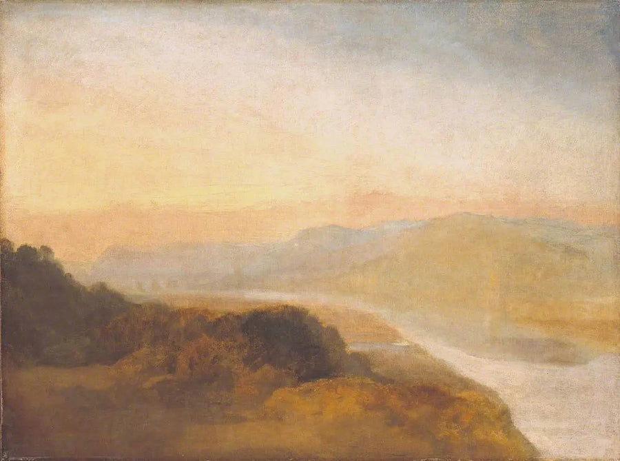 Valley with a Distant Bridge and Tower - J. M. W. Turner