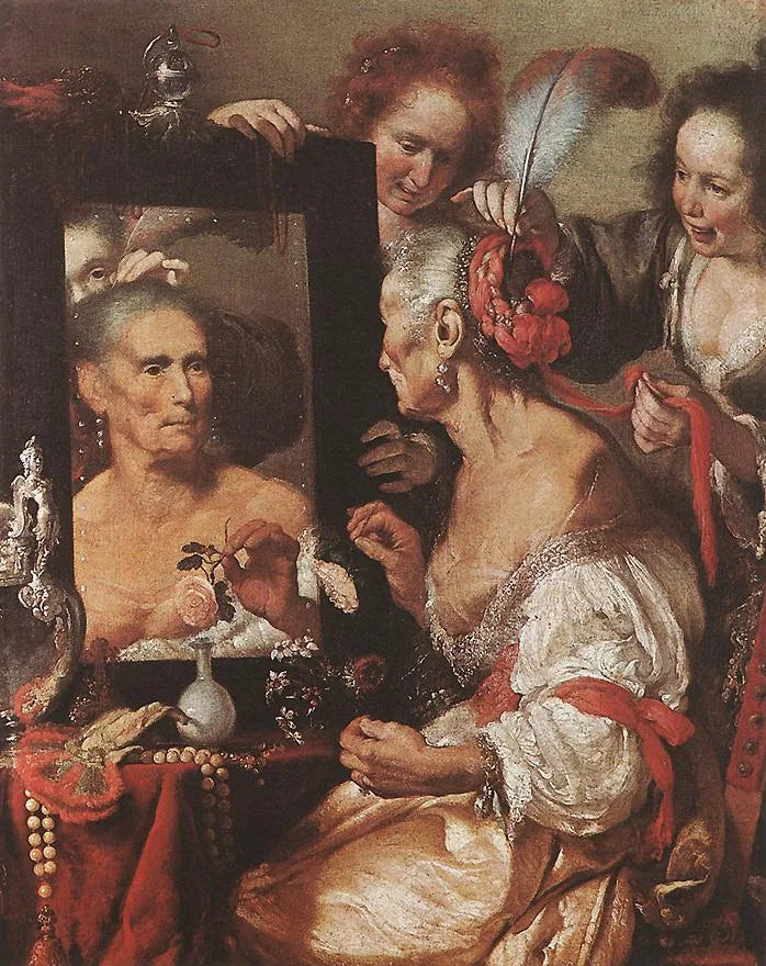 Vanitas (Vieille Coquette) - Bernardo Strozzi image 1 copie de tableau peinte à la main