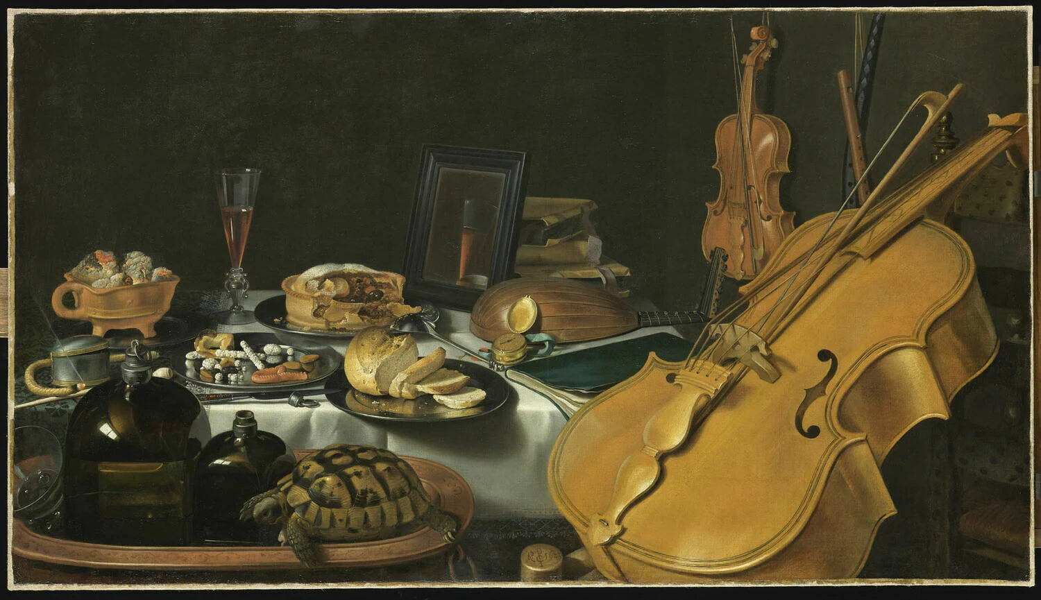 Vanité aux instruments de musique, avec les cinq sens - Pieter Claesz