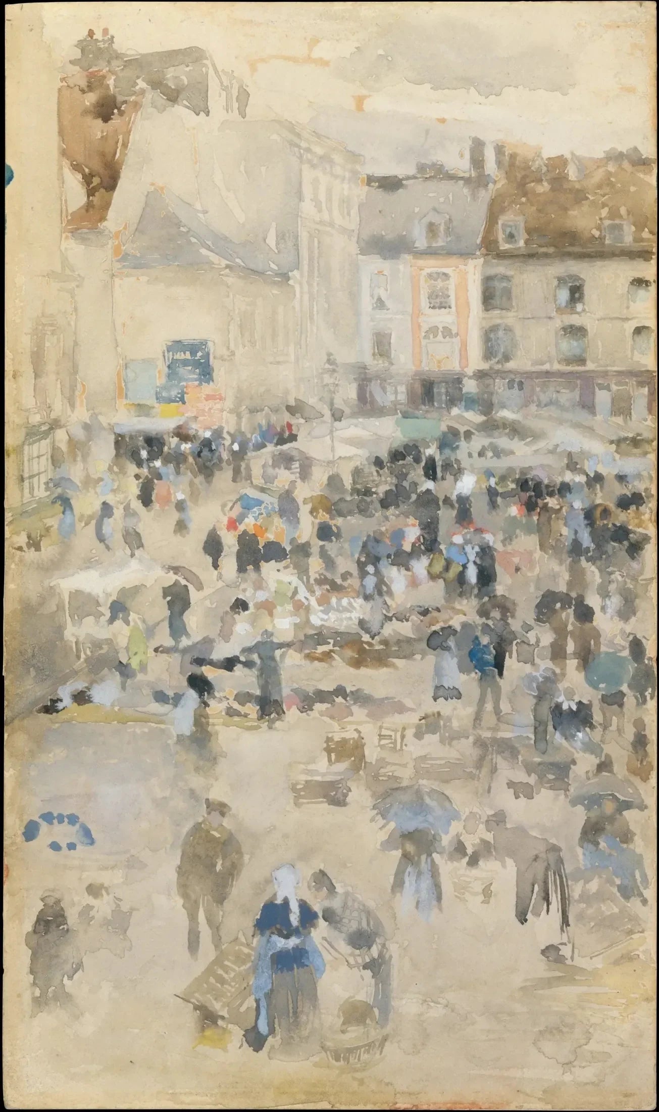 Variations en violet et gris — Place du Marché, Dieppe - James Abbott McNeill Whistler image 1 reproduction de peinture à l’huile