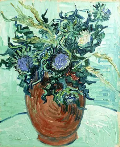 Vase avec fleurs et chardons - Vincent van Gogh
