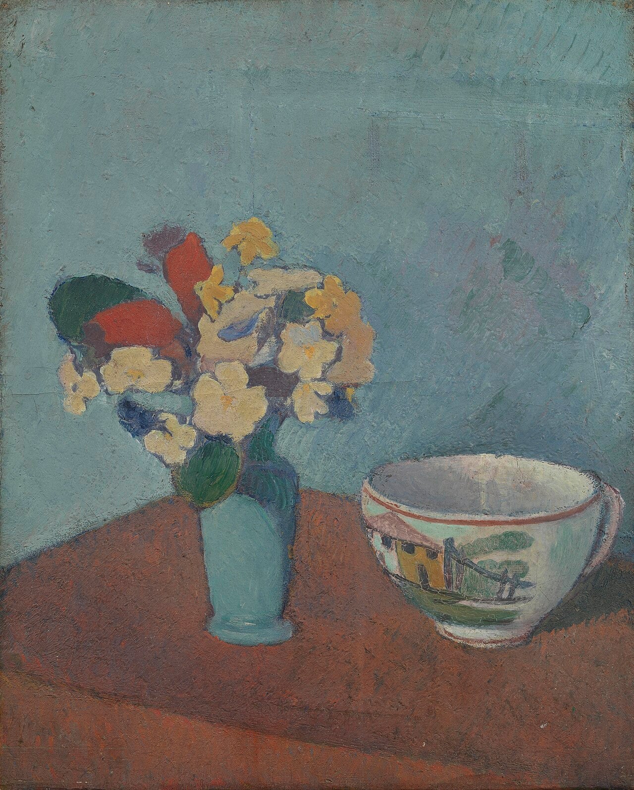 Vase avec fleurs et tasse - Émile Bernard image 1 reproduction artisanale de tableau