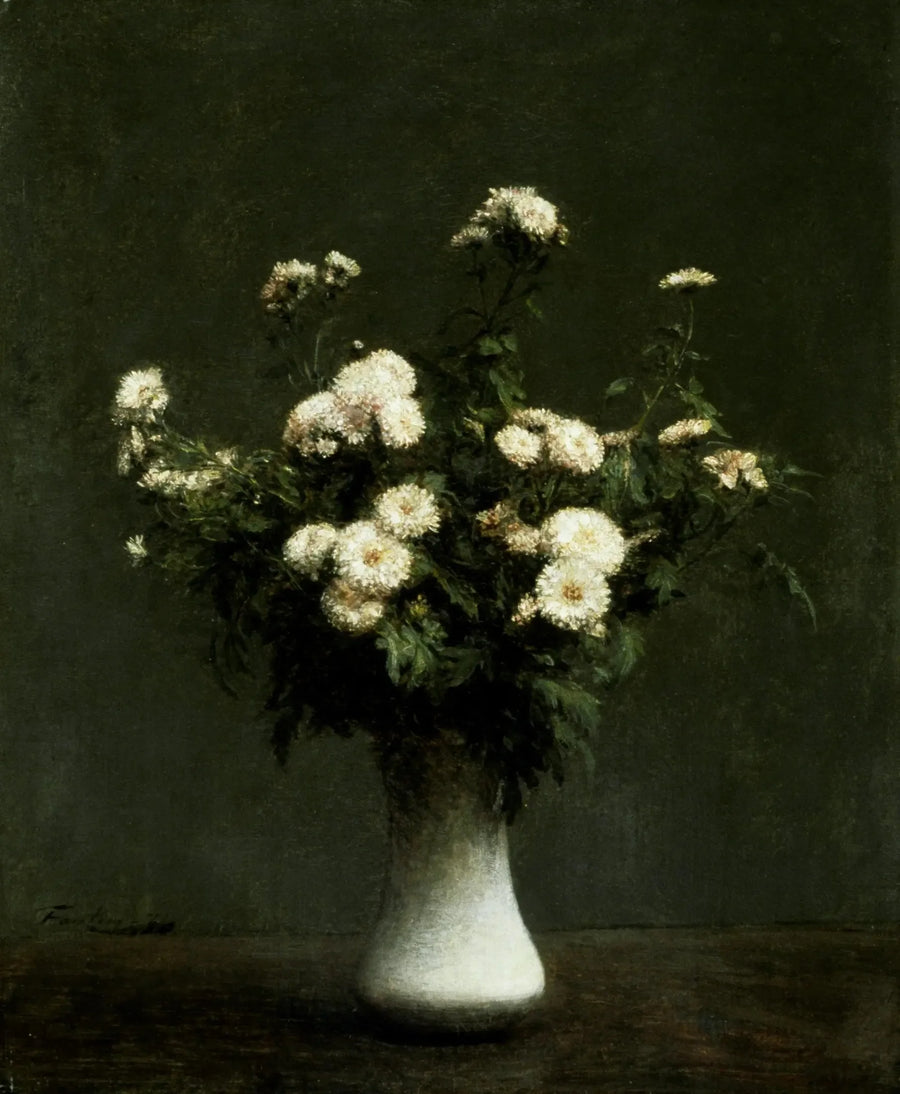 Vase de chrysanthèmes - Henri Fantin-Latour