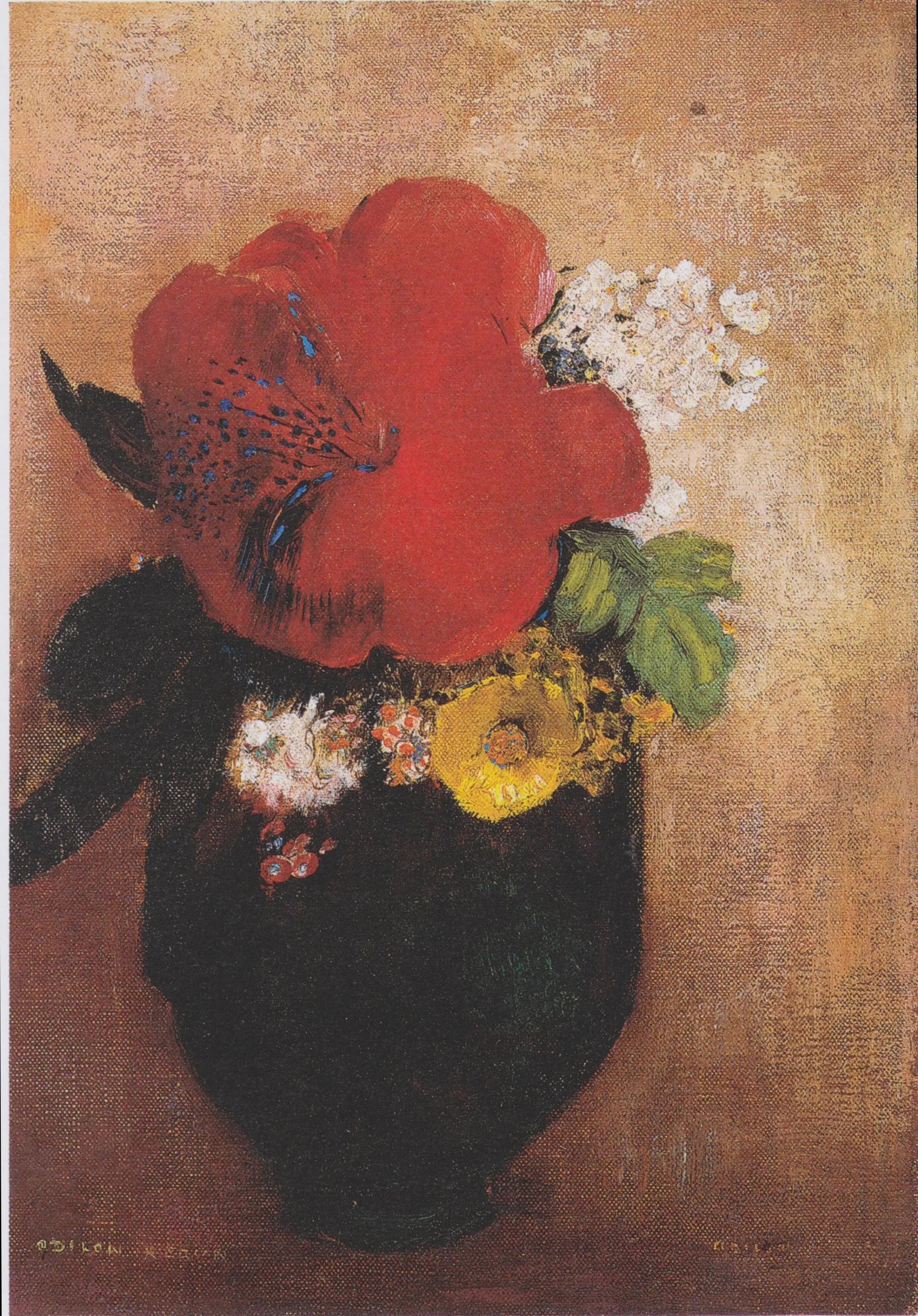 Vase de fleurs : le pavot rouge - Odilon Redon image 1 reproduction d’œuvre d’art à l’huile