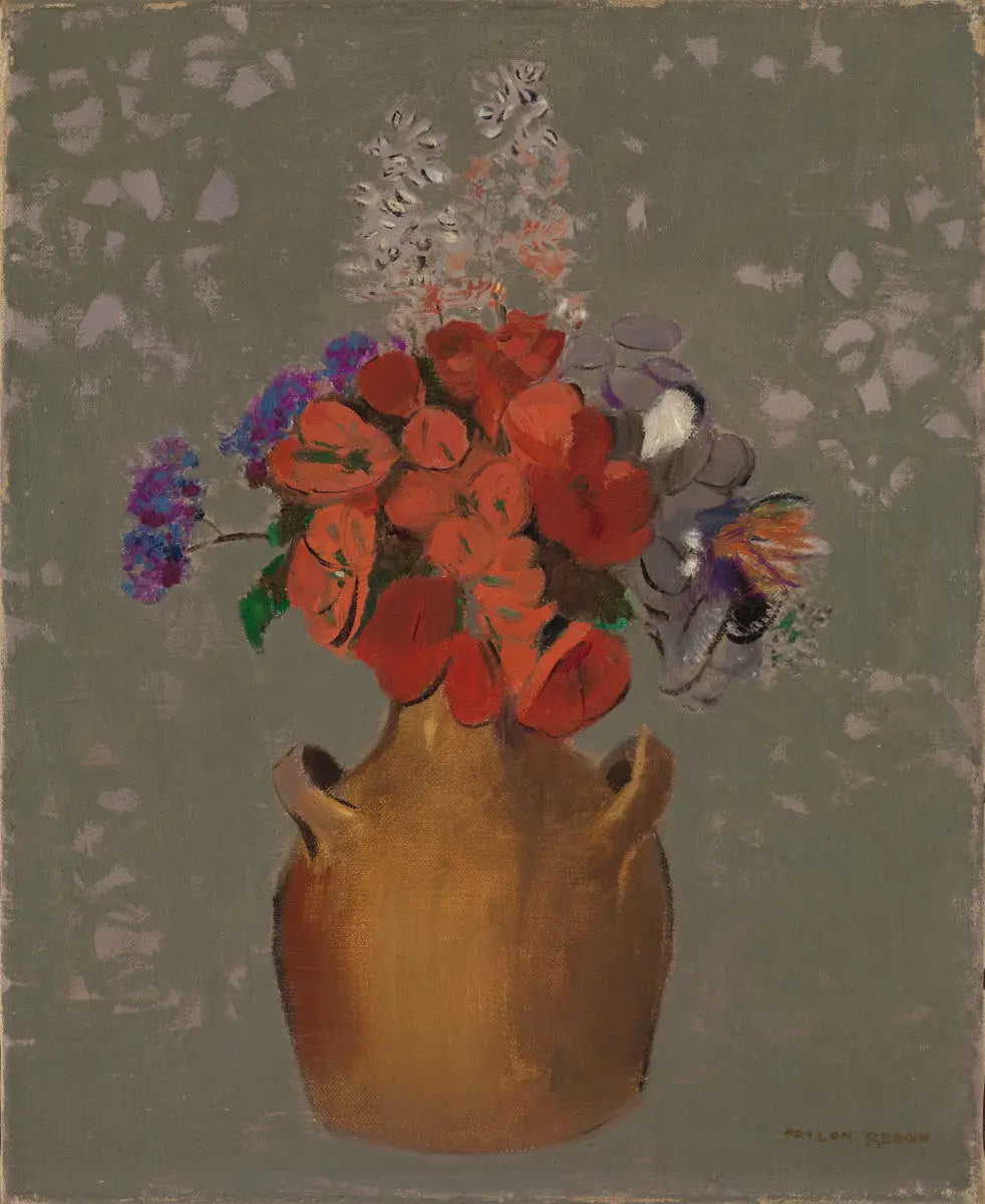 Vase de fleurs - Odilon Redon image 1 copie peinte à la main à l’huile