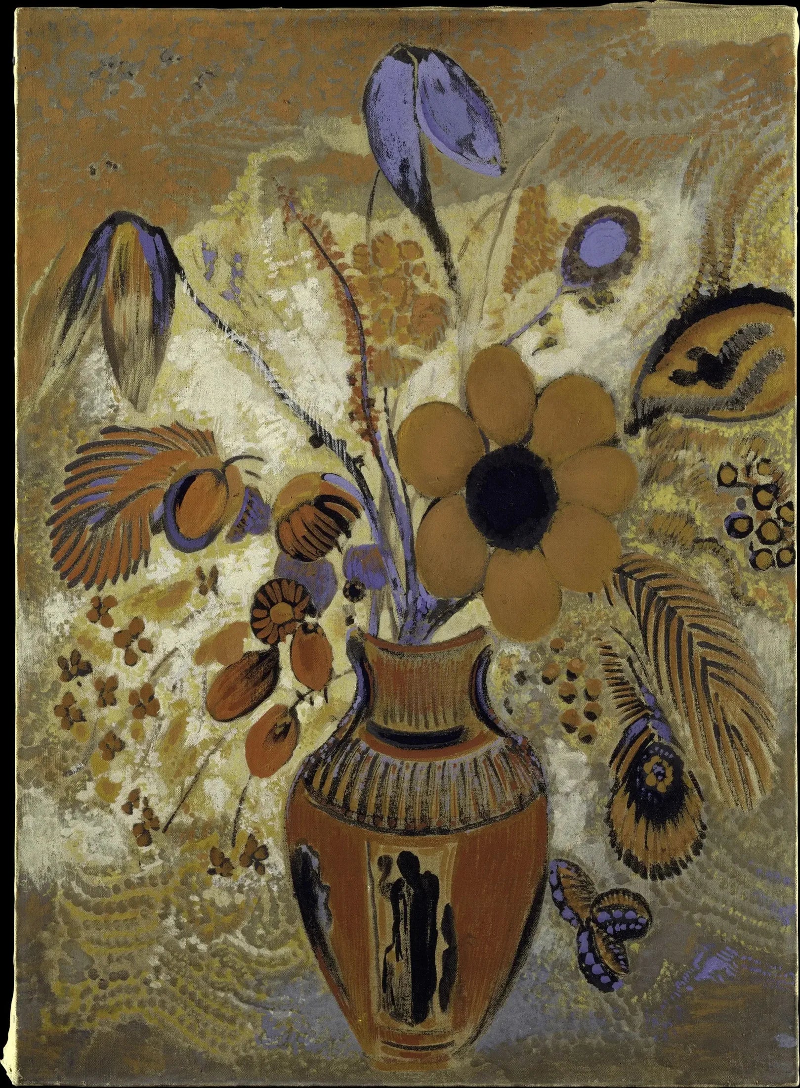 Vase étrusque avec fleurs - Odilon Redon image 1 reproduction de peinture à l’huile