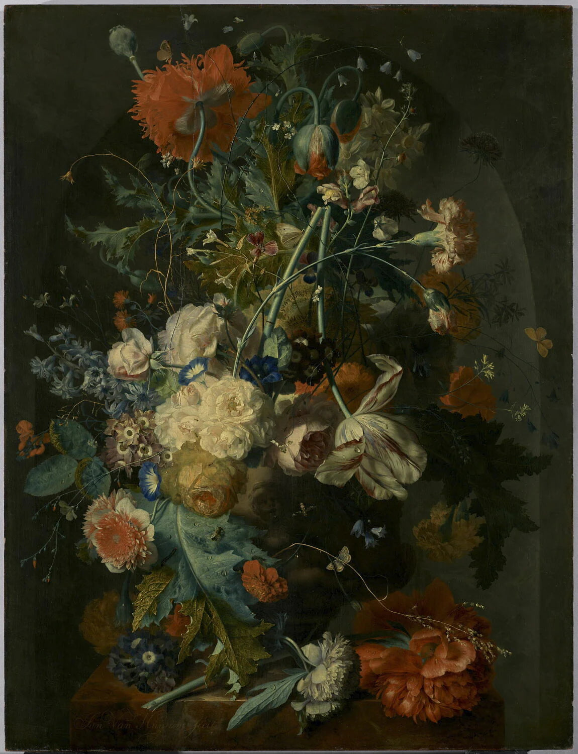 Vase de fleurs dans une niche - Jan van Huysum