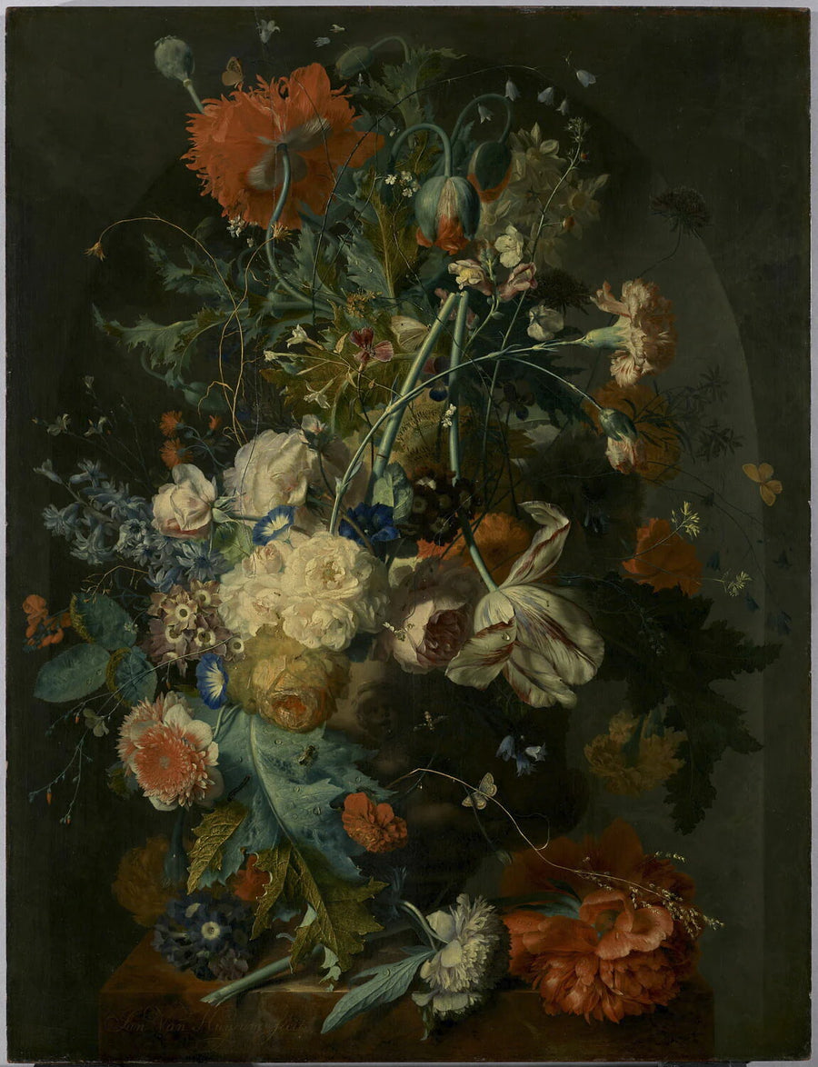 Vase de fleurs dans une niche - Jan van Huysum