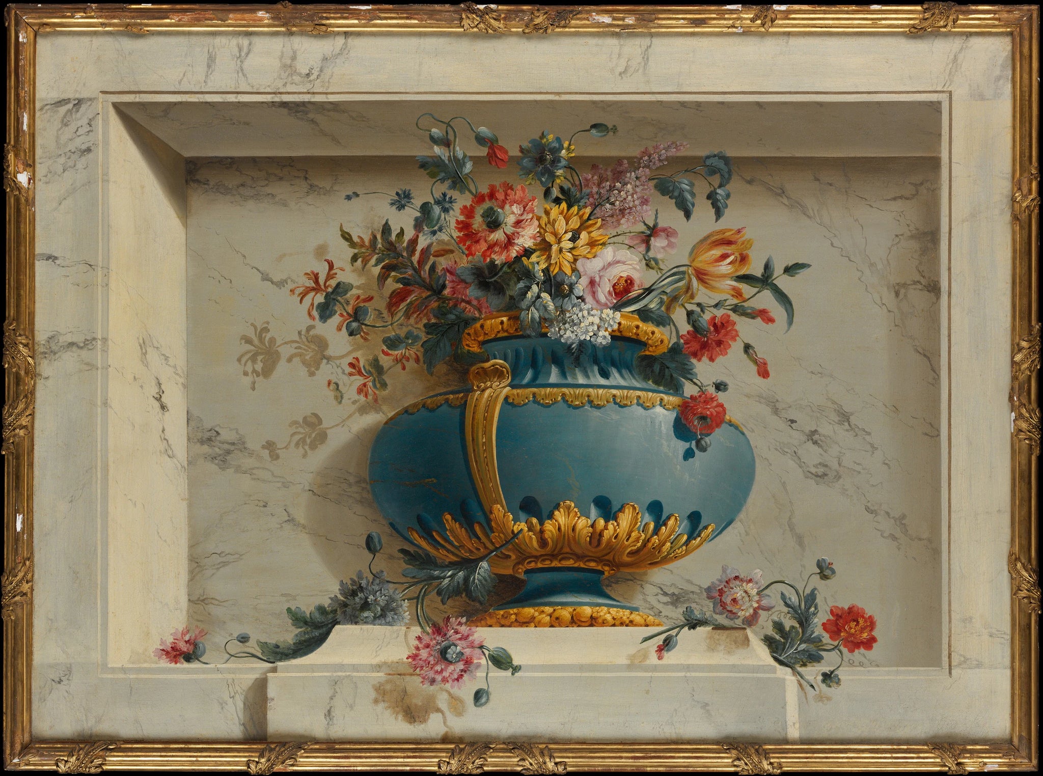 Vase de Fleurs dans une Niche - Michel Bruno Bellengé