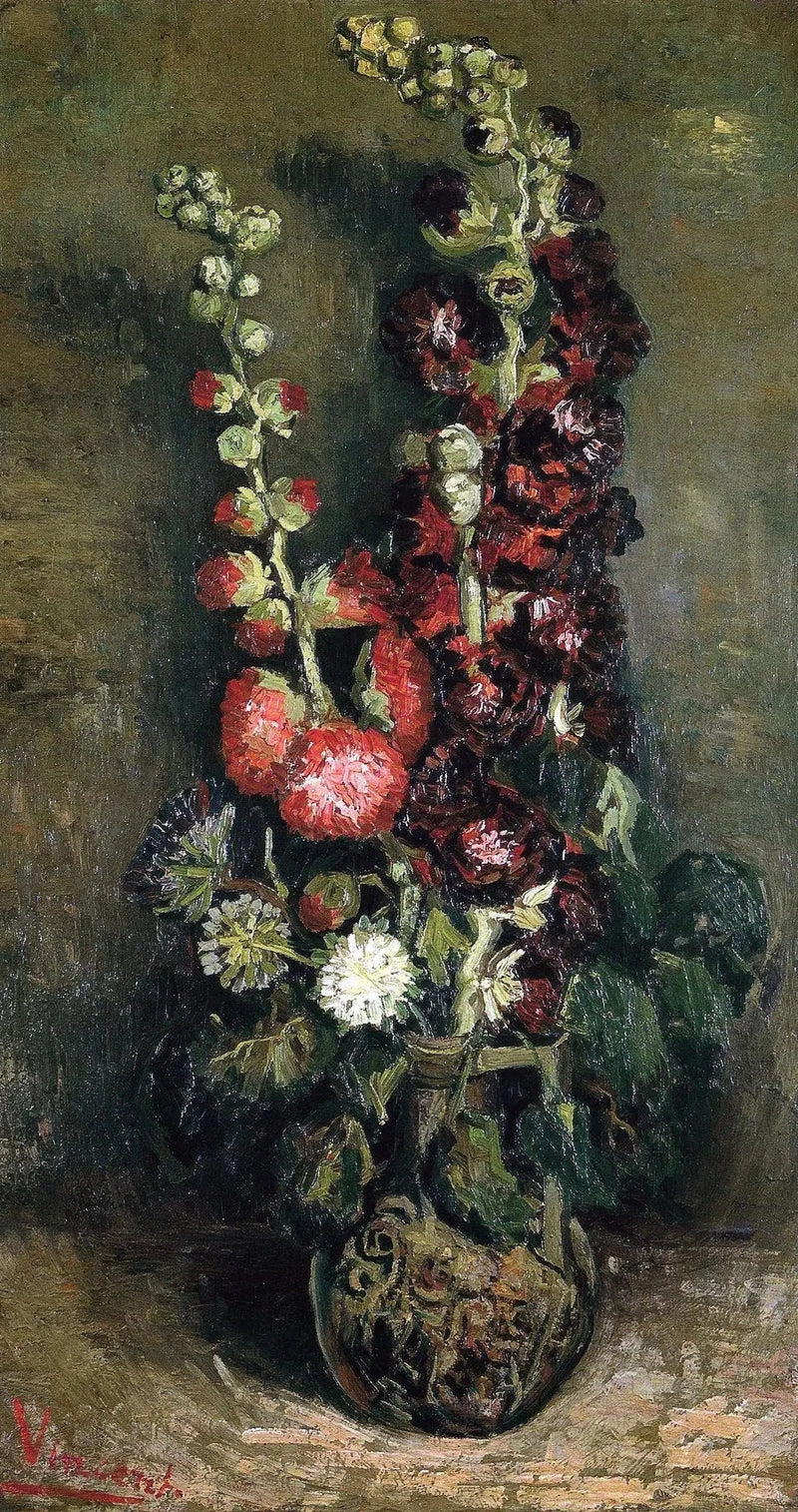 Vase de roses trémières, F235 – Vincent van Gogh