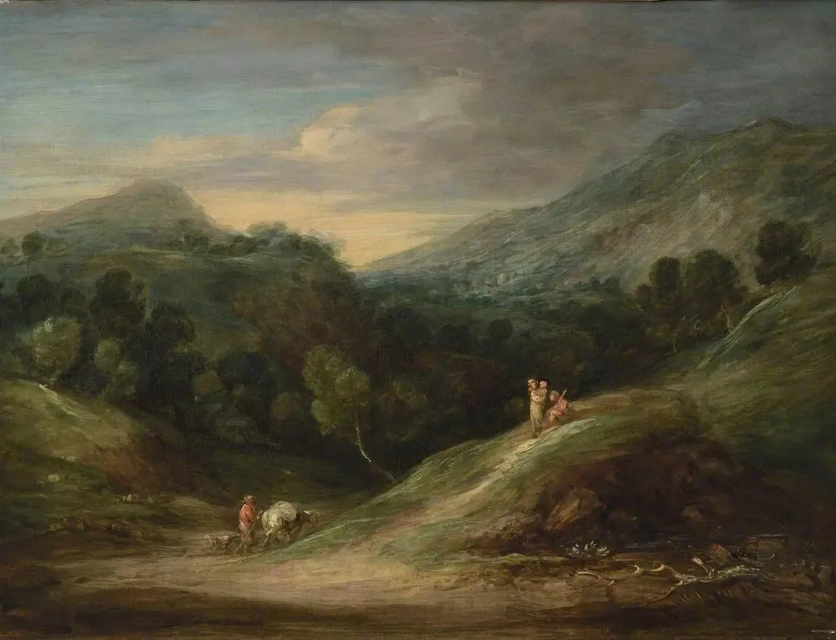 Vaste paysage boisé de hautes terres - Thomas Gainsborough image 1 reproduction de peinture à l’huile
