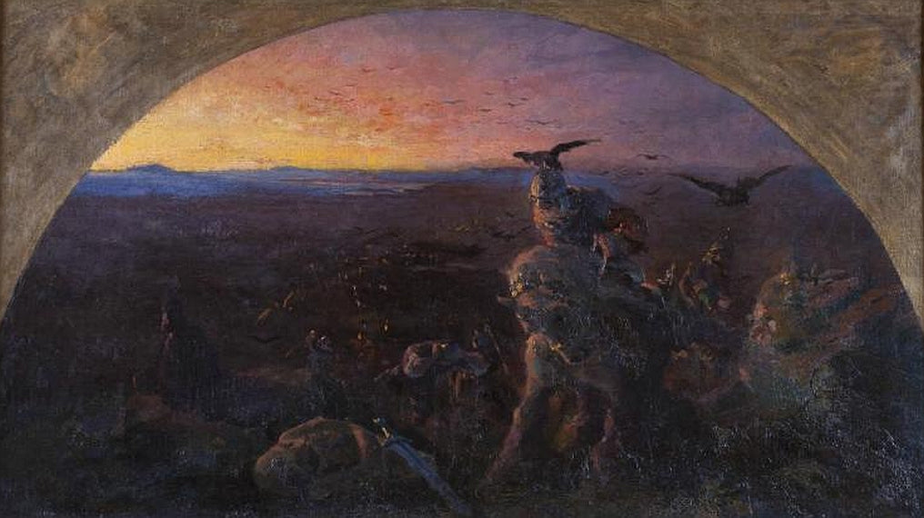 Vecher bogatyrstva kievskogo - Nicolas Roerich image 1 reproduction de peinture à l’huile