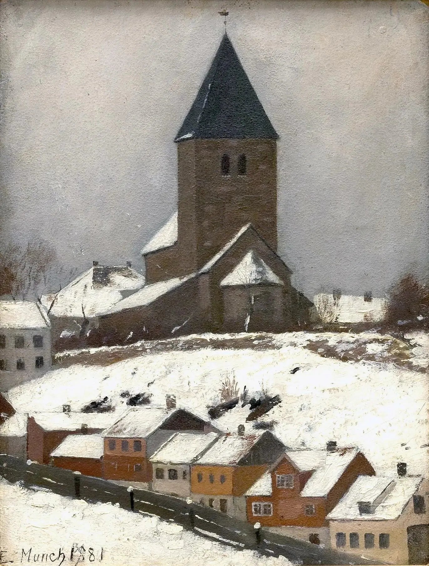 Veille Église d'Aker - Edvard Munch image 1 reproduction réalisée par Alpha Reproduction