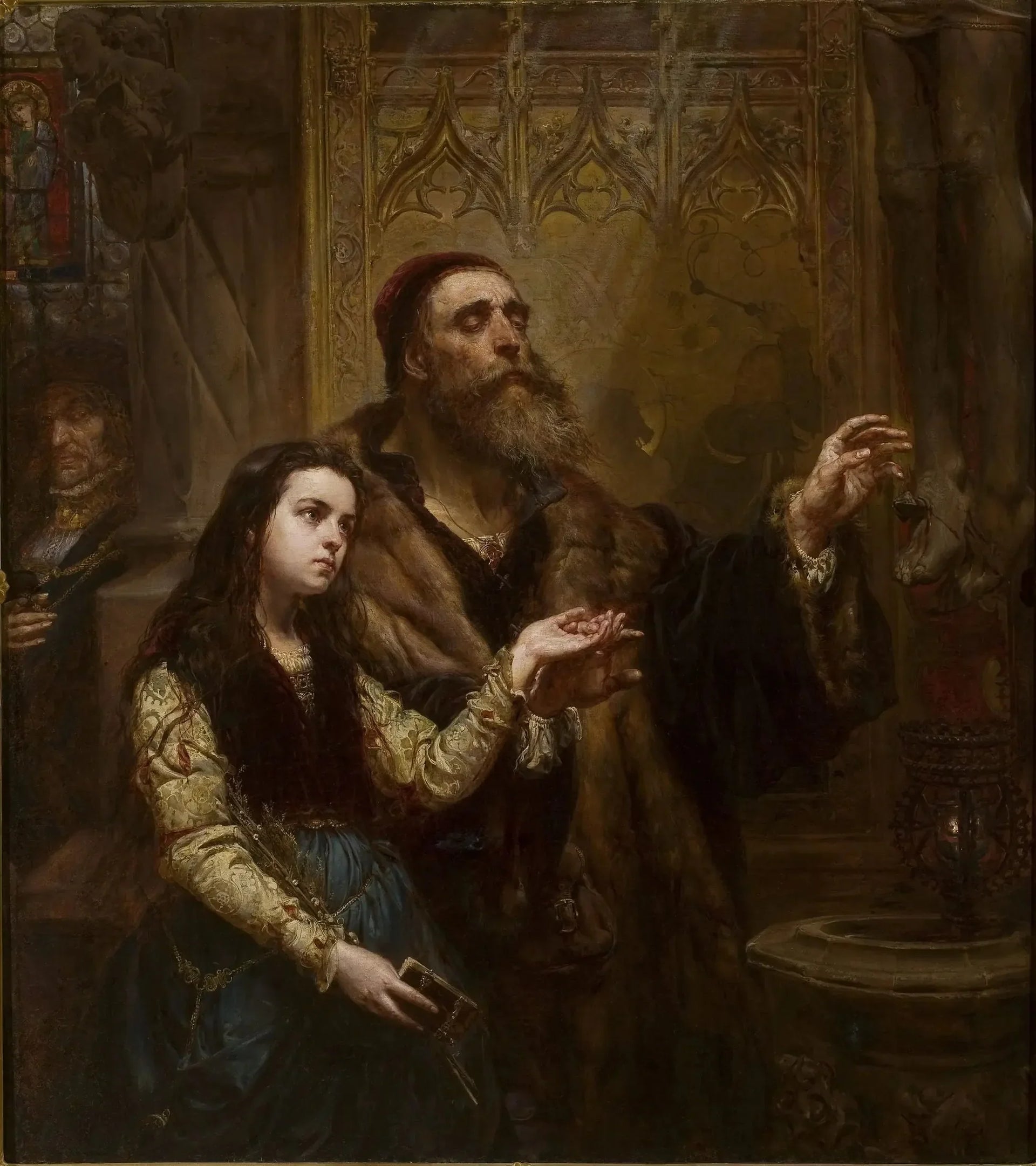 Veit Stoss, aveugle, avec sa petite-fille - Jan Matejko image 1 reproduction d’œuvre d’art à l’huile