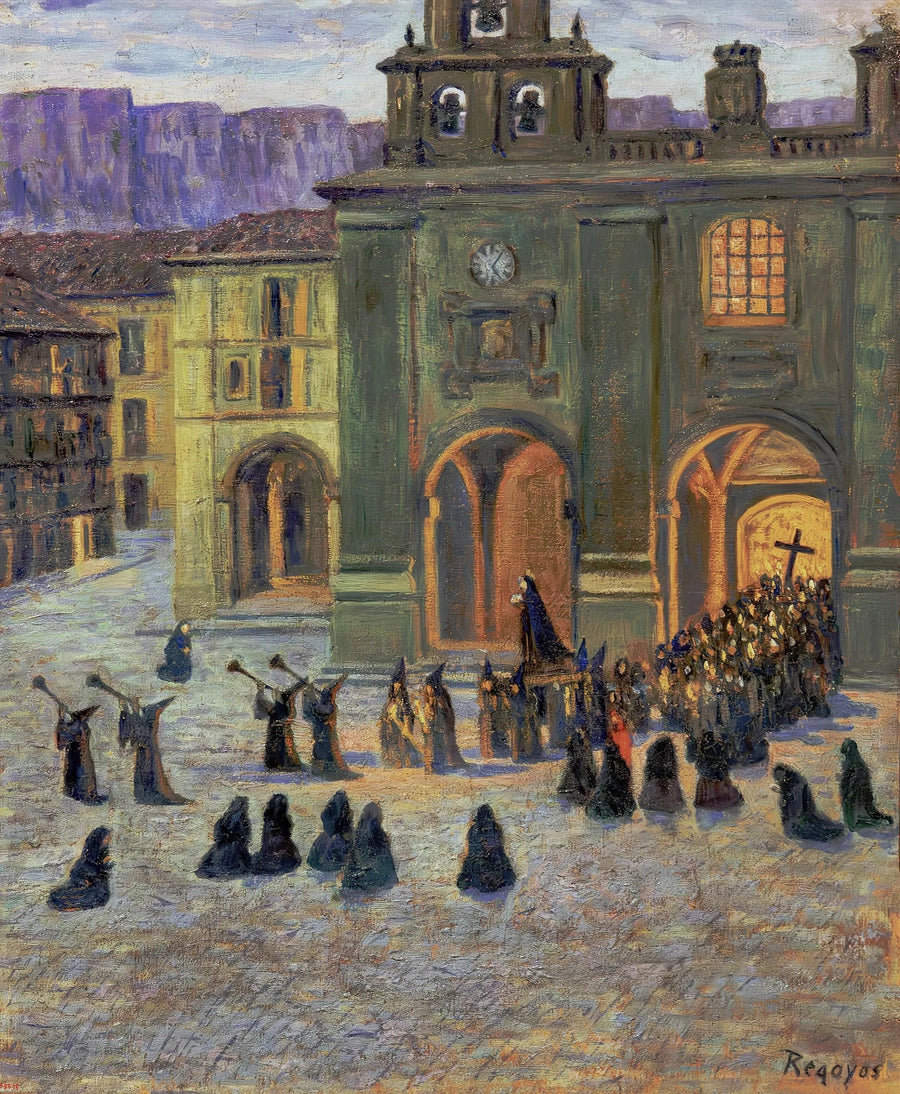 Vendredi Saint tôt le matin à Orduñas. - Darío de Regoyos