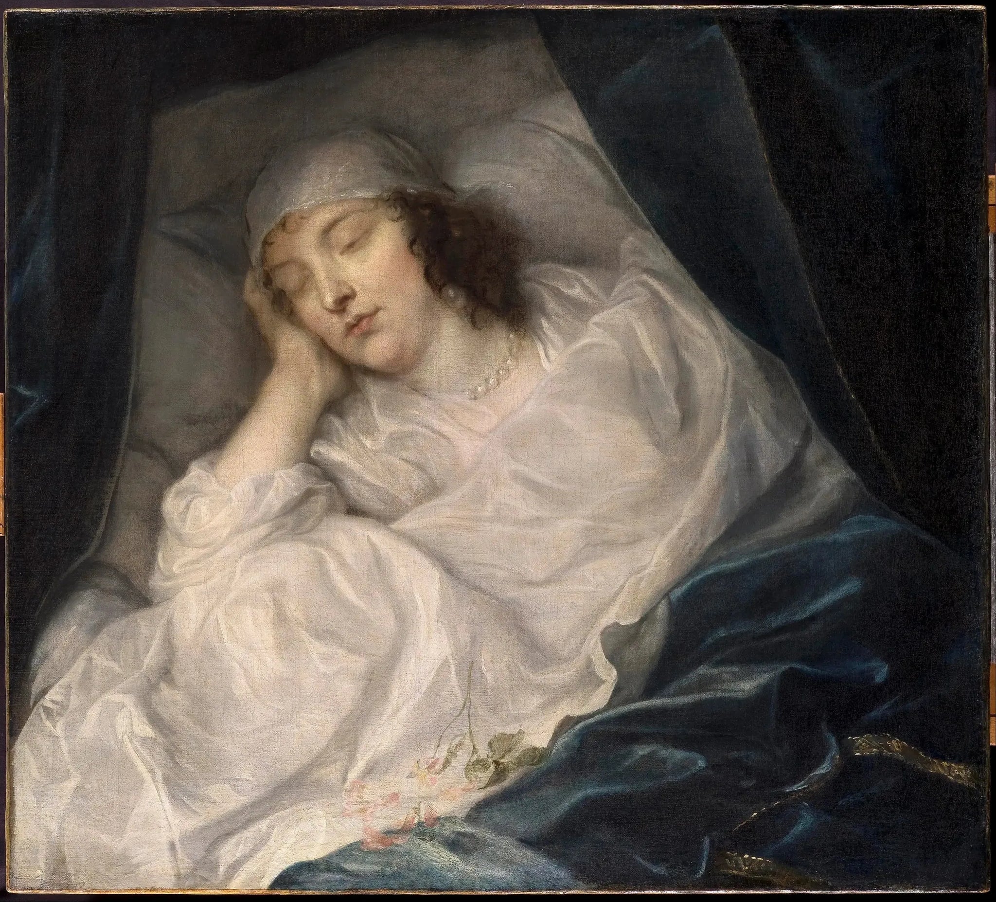Venetia, Lady Digby, sur son lit de mort - Antoine van Dyck image 1 reproduction d’œuvre d’art à l’huile