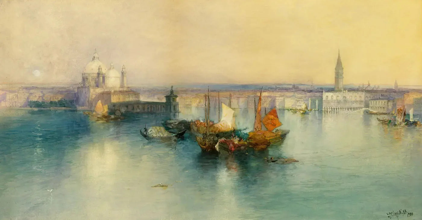 Venise depuis la tour de San Giorgio - Thomas Moran image 1 copie de tableau peinte à la main