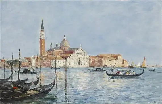 Venise, église San Giorgio - Eugène Boudin image 1 reproduction de peinture à l’huile