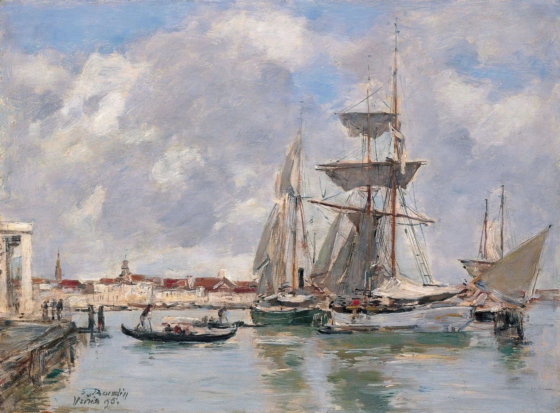 Venise. Grand Canal - Eugène Boudin image 1 reproduction artisanale de tableau