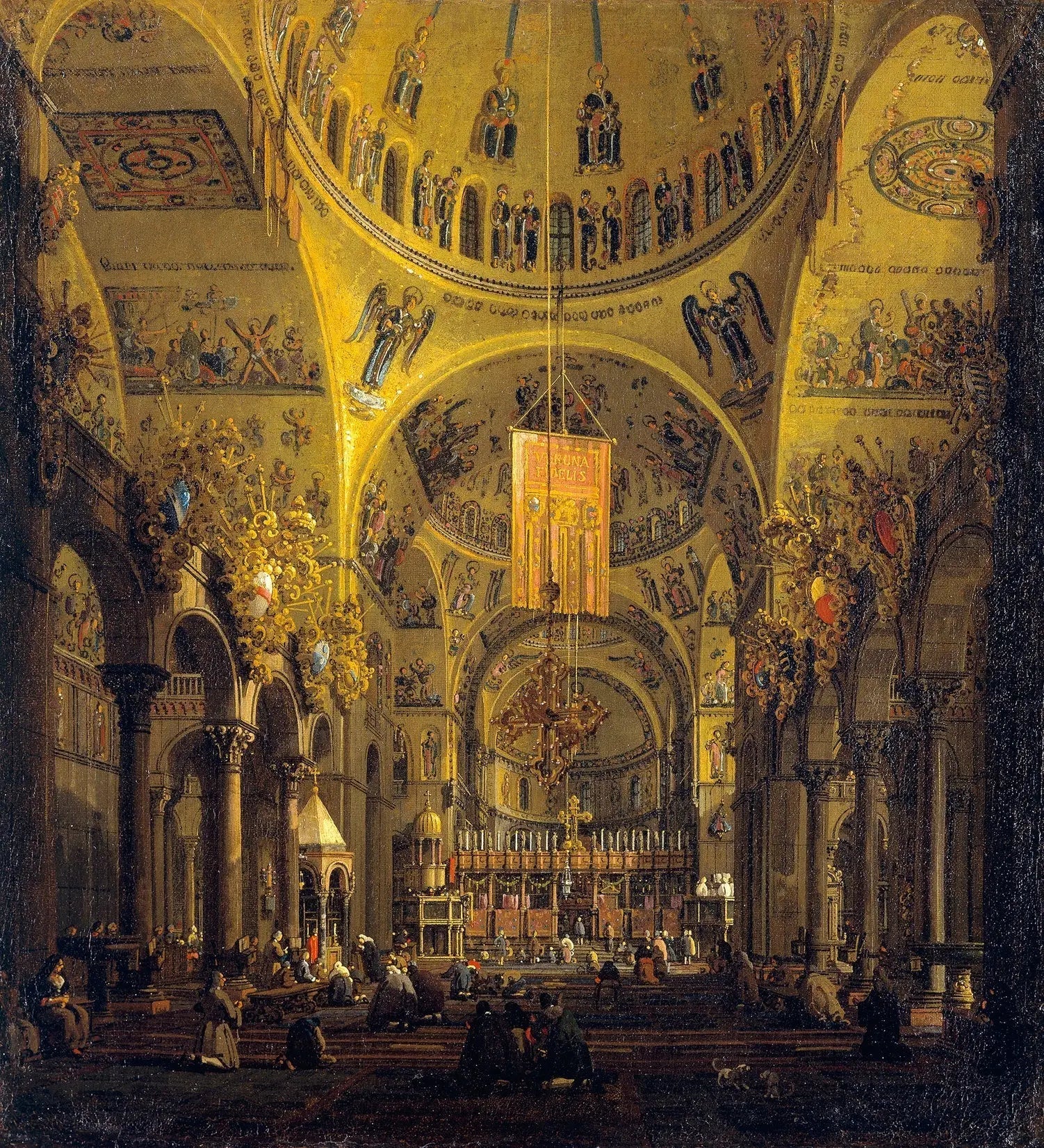 Venise : l'intérieur de San Marco le jour - Canaletto image 1 tableau peint à l’huile sur toile