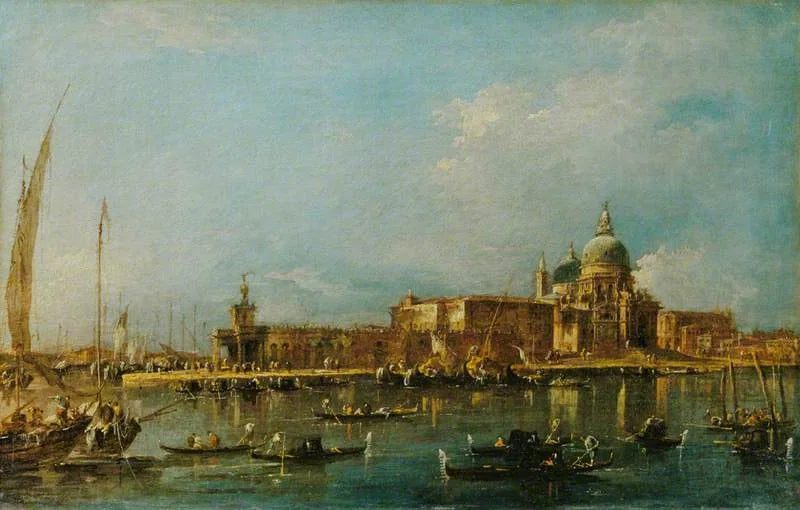 Venise : la Dogana avec Santa Maria della Salute - Francesco Guardi image 1 reproduction artisanale de tableau