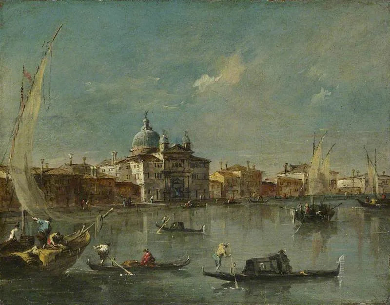 Venise : La Giudecca avec la Zitelle - Francesco Guardi image 1 tableau peint à l’huile sur toile