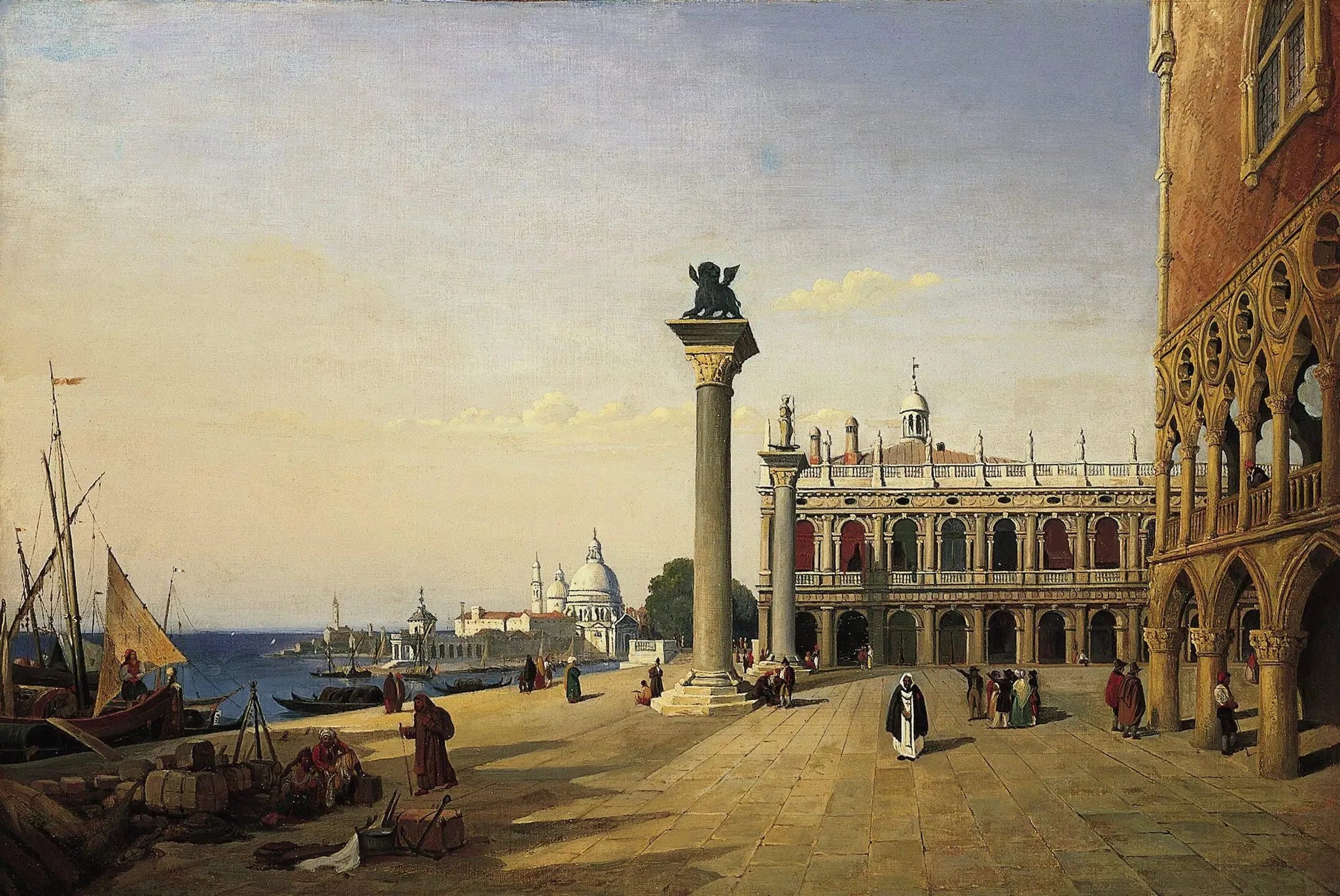 Venise, la piazzetta - Jean-Baptiste Camille Corot image 1 reproduction de peinture à l’huile